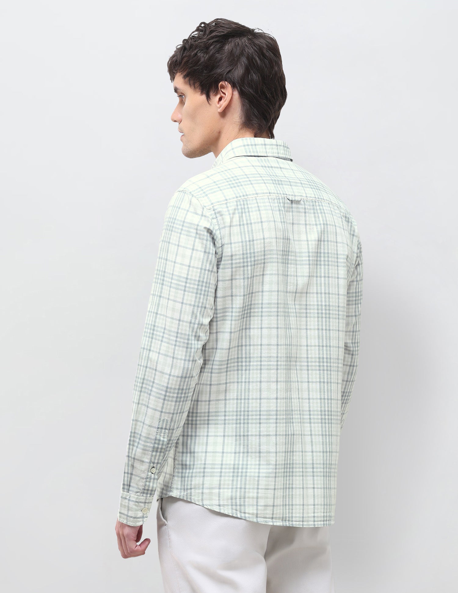 Tartan Checked Regular Fit Shirt Light Green - U.S. Polo Assn. India | Large