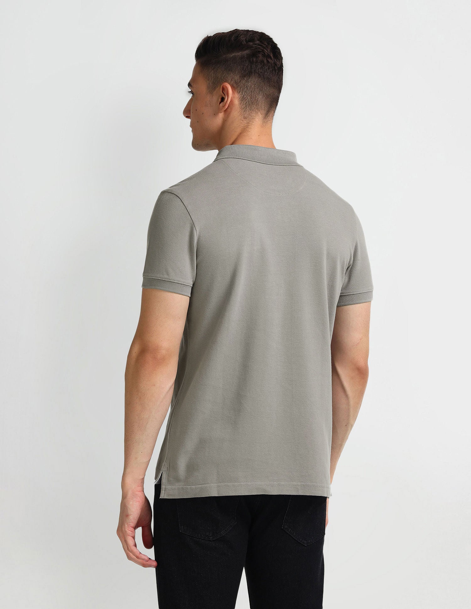 Solid Muscle Fit Polo Shirt Grey - U.S. Polo Assn. India | Large