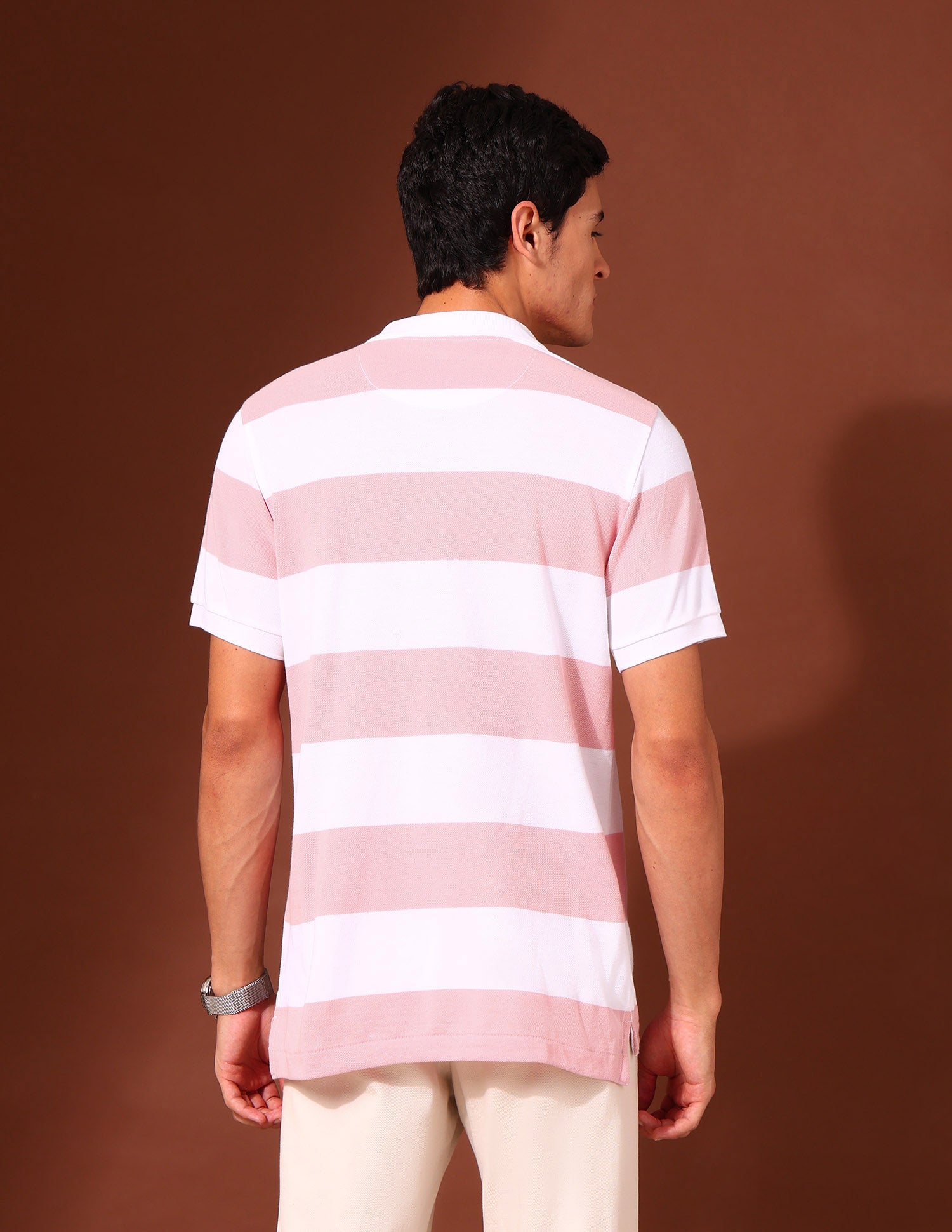 Horizontal Striped Work and Wander Polo Shirt Pink - U.S. Polo Assn. India | Large