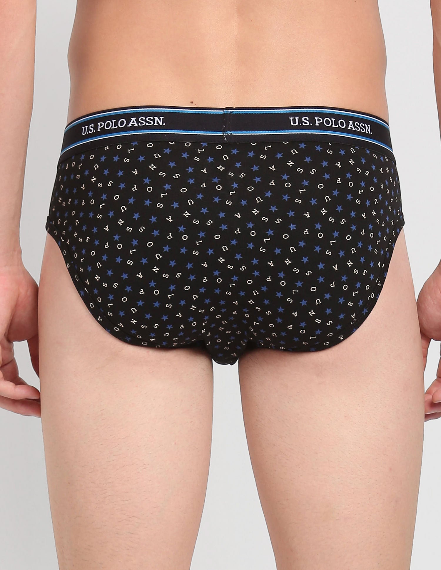 Printed Cotton Stretch Jersey I615 Briefs - Pack Of 1 Black - U.S. POLO ASSN. | Large