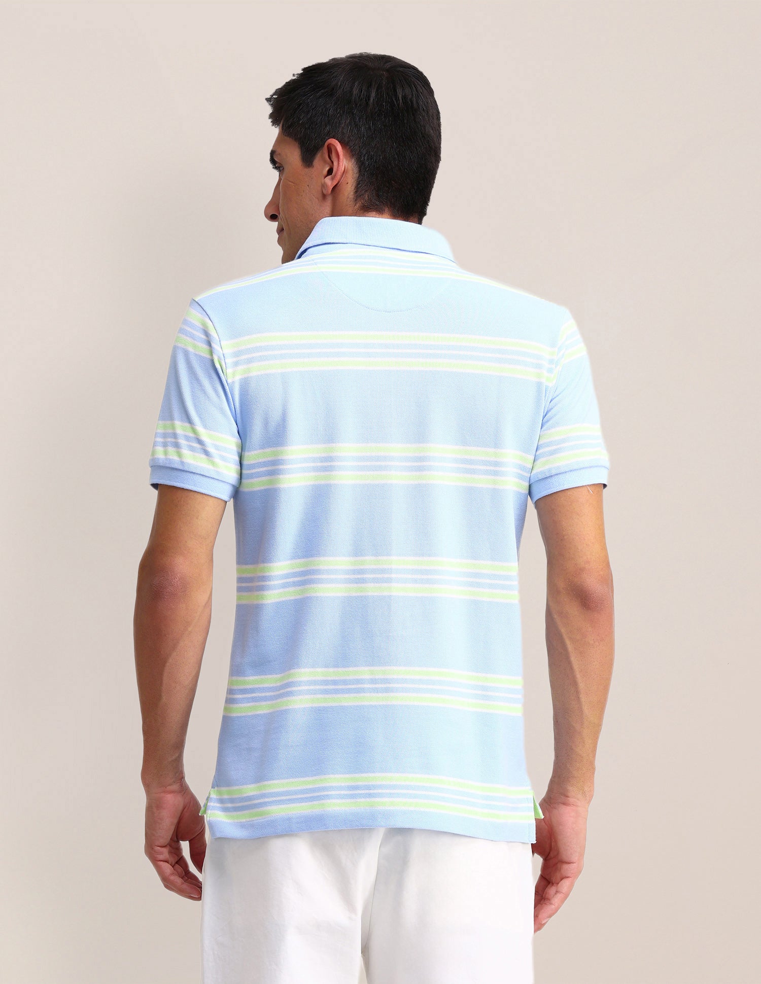 Horizontal Striped Cotton Polo Shirt Blue - U.S. Polo Assn. India | Large