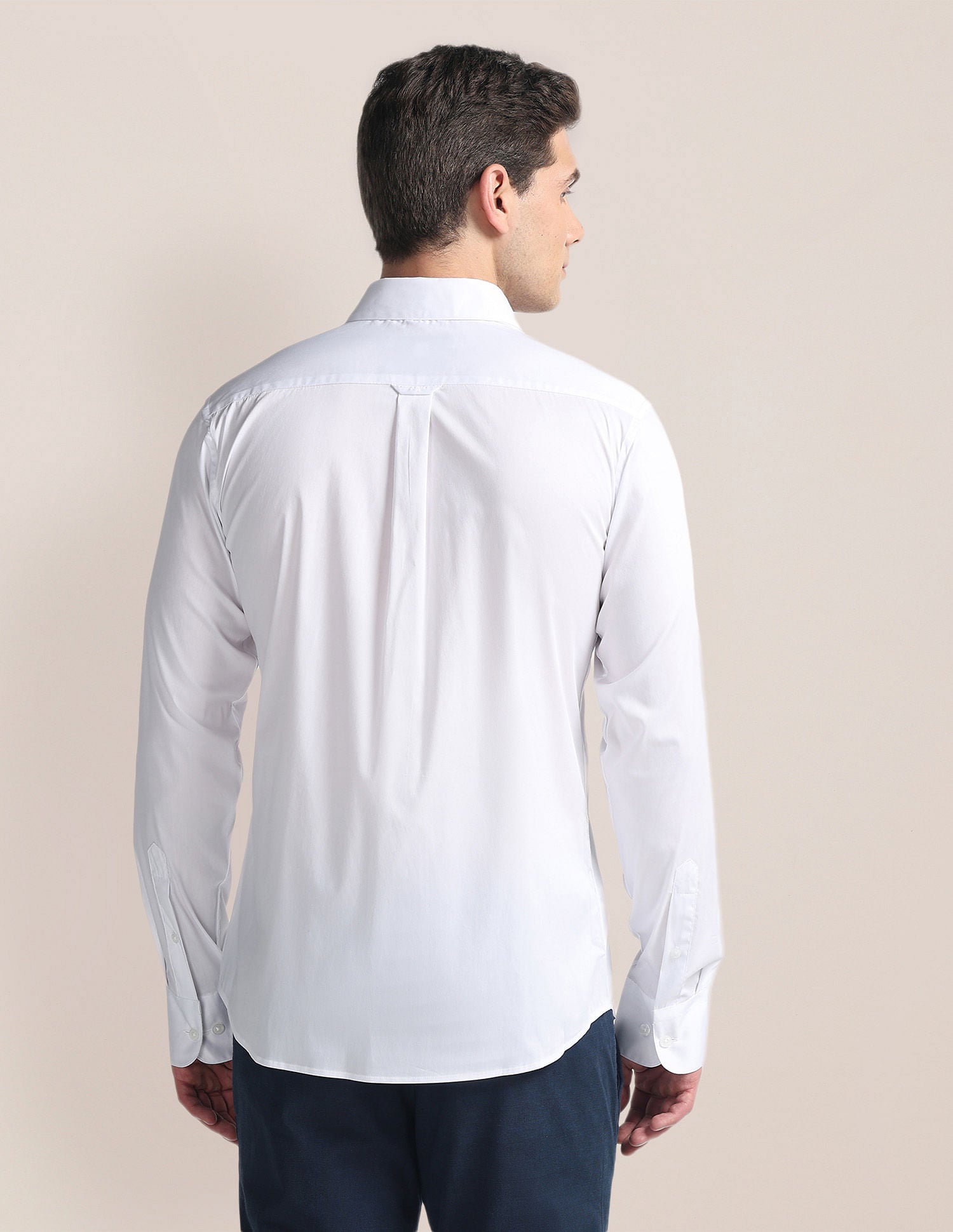 Tailored Regular Fit Solid Shirt White - U.S. Polo Assn. India | Large