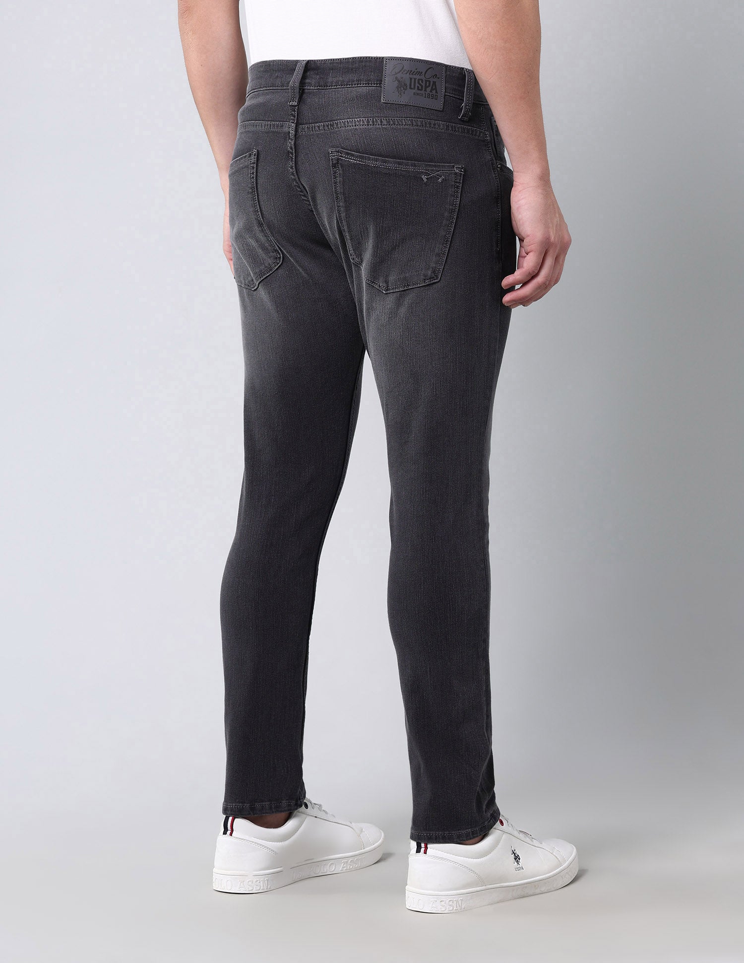 Cropped Length Henry Tapered Fit Bi Stretch Authentic Jeans Grey - U.S. Polo Assn. India | Large