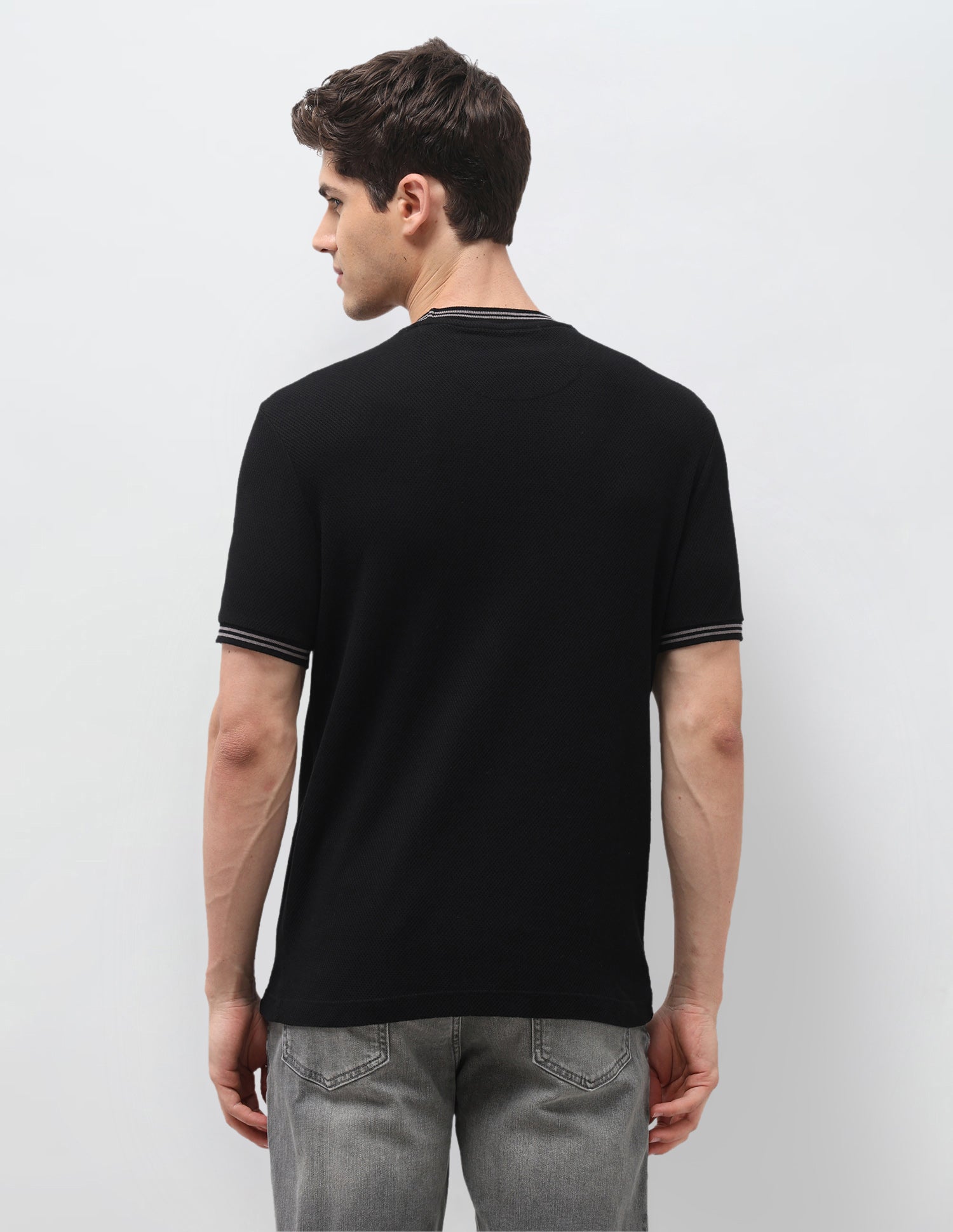 Solid Slim Fit T-Shirt Black - U.S. Polo Assn. India | Large