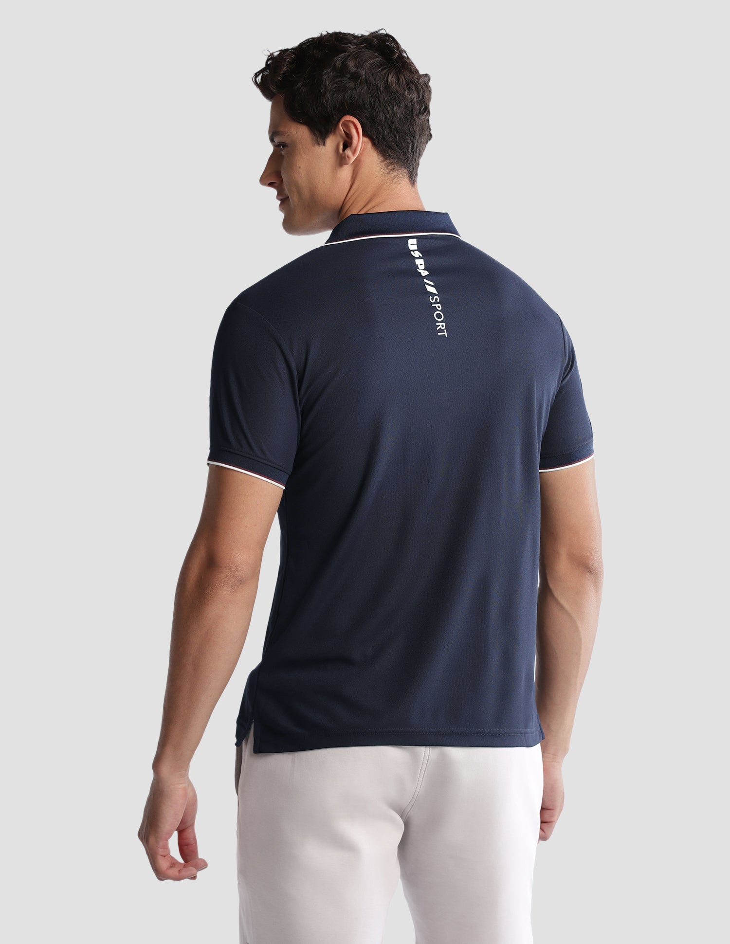 Solid Regular Fit Active Polo Shirt Navy - U.S. Polo Assn. India | Large