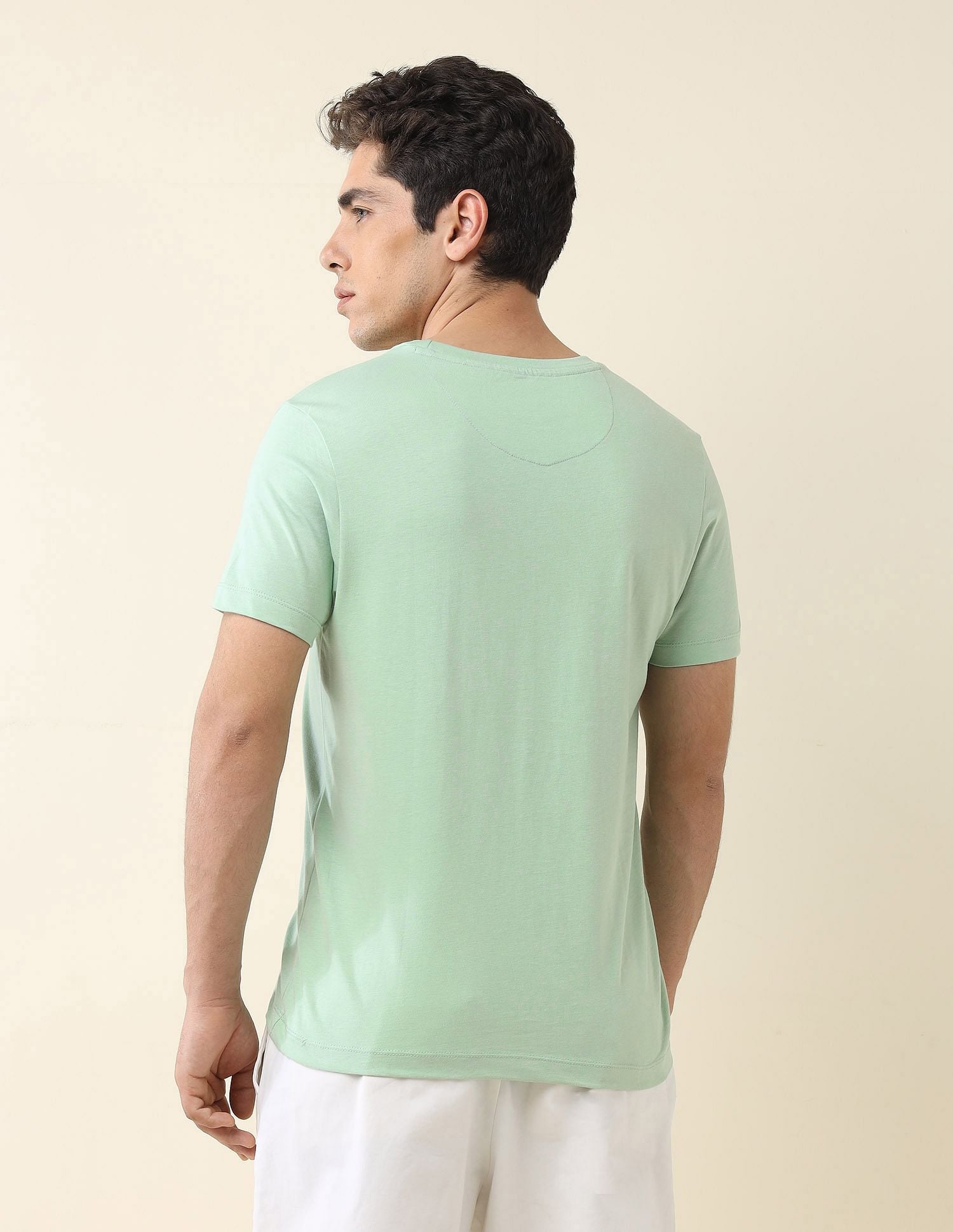 Slim Fit Brand Printed T-Shirt Light Green - U.S. Polo Assn. India | Large