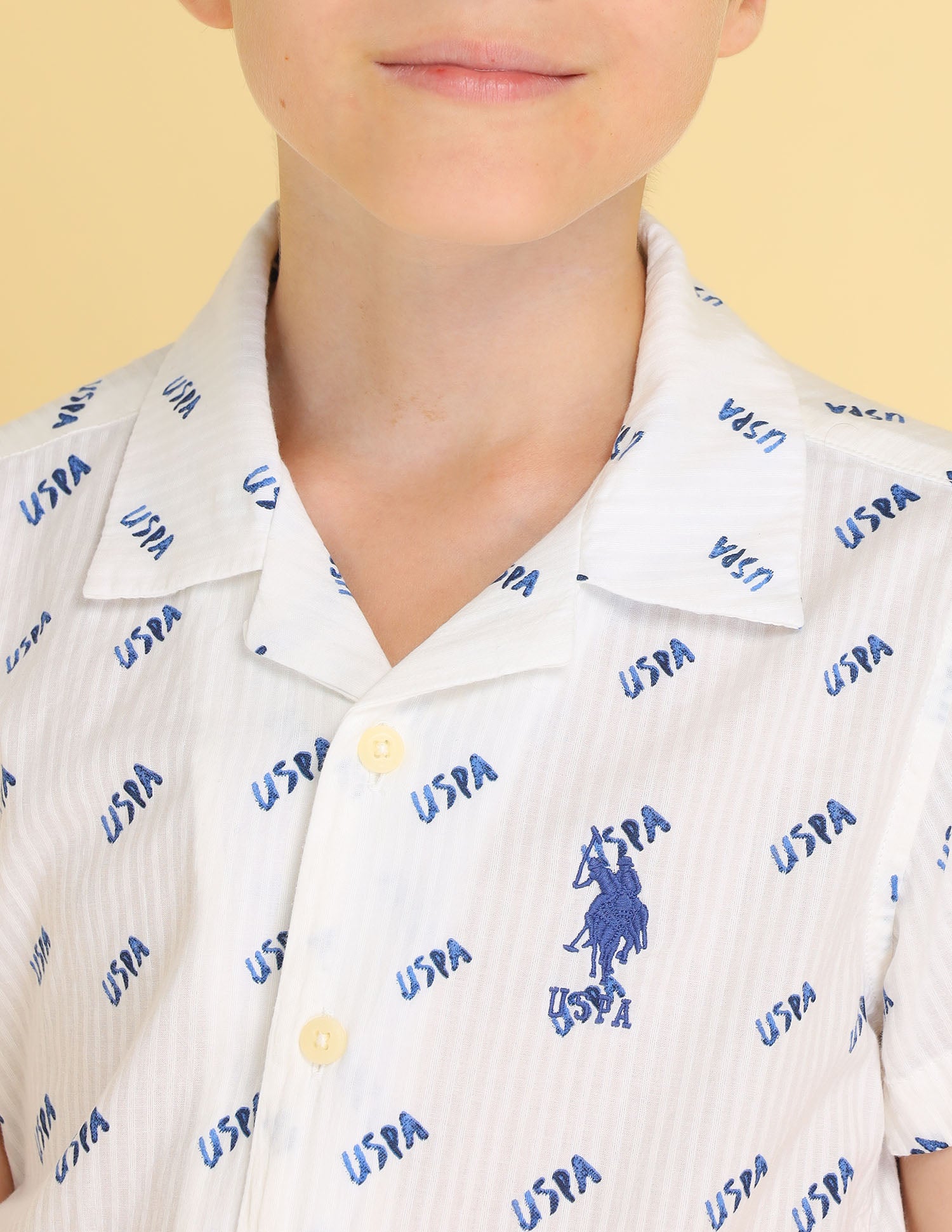 UKSHT1337 WHITE Boys Shirt White - U.S. POLO ASSN. | Large