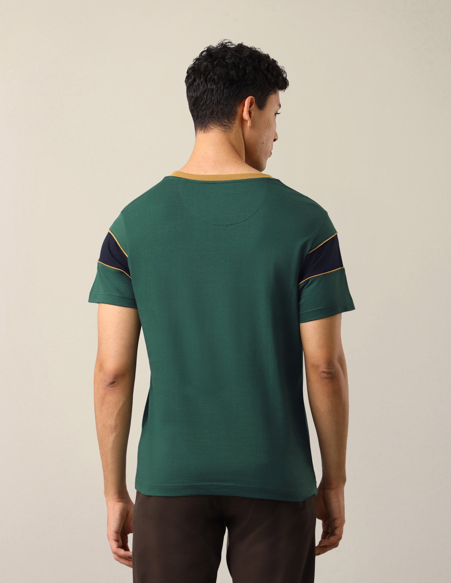 Solid Regular Fit T-Shirt Dark Green - U.S. Polo Assn. India | Large