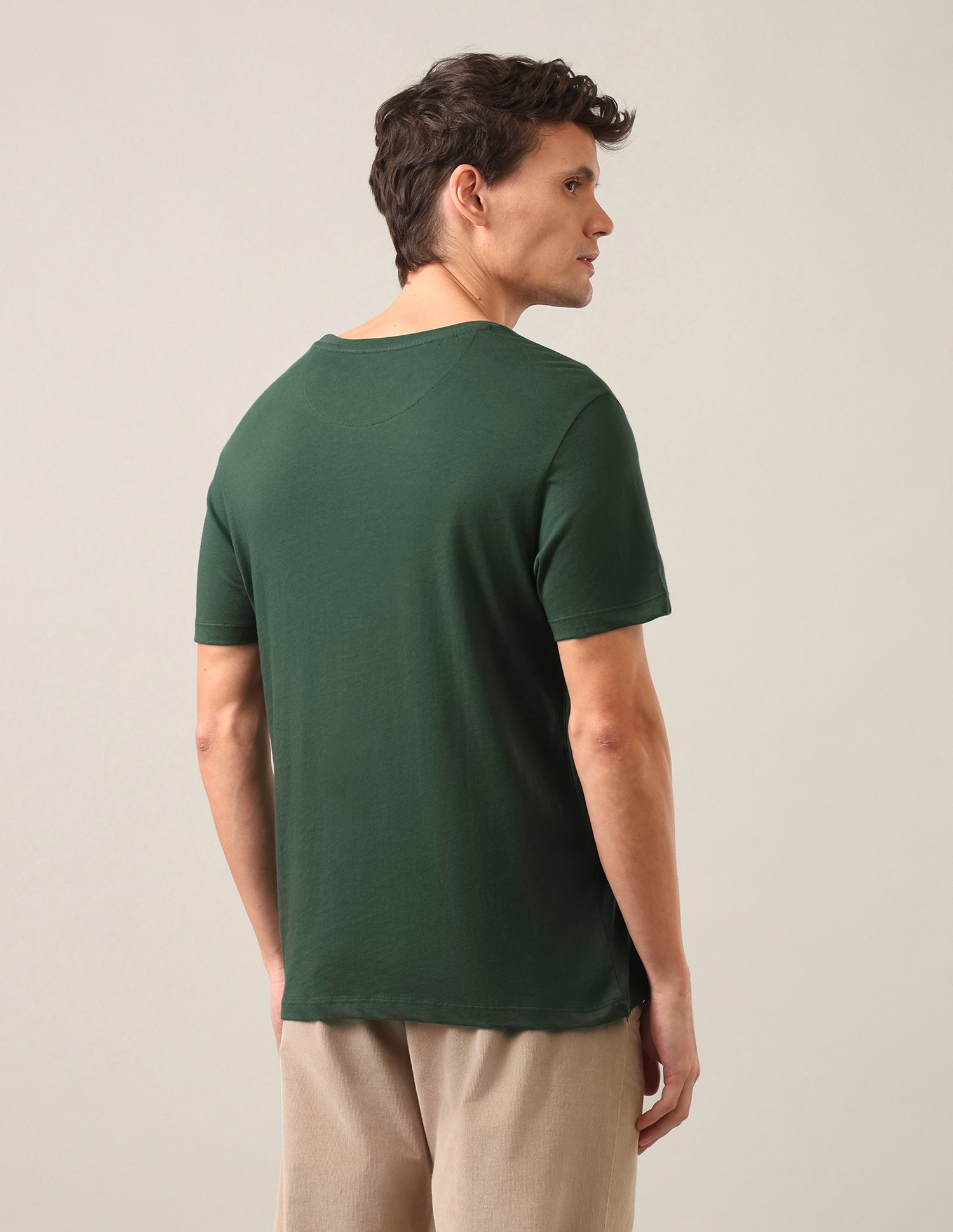 Brand Embossed Regular Fit T-Shirt Dark Green - U.S. Polo Assn. India | Large