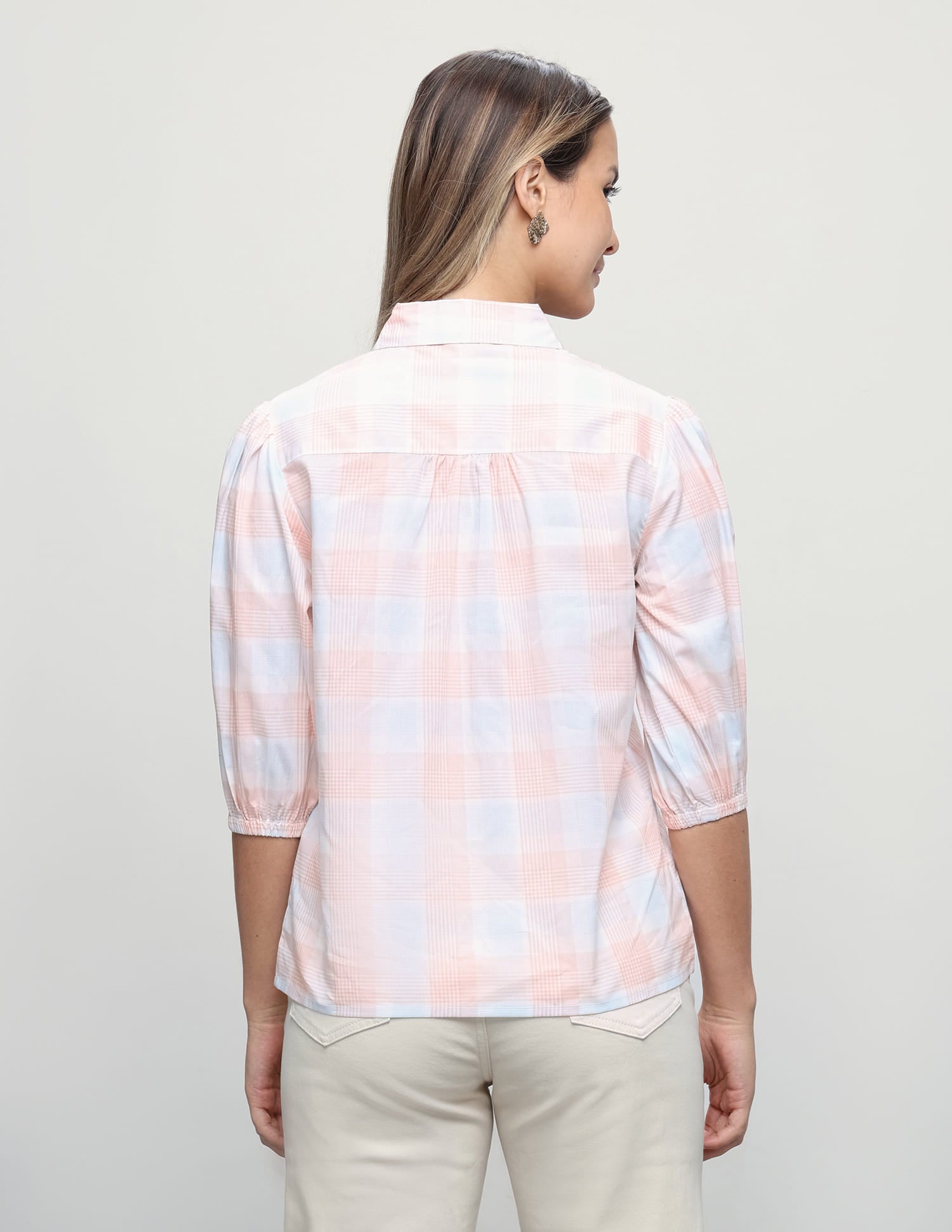 Plaid Checked Boyfriend Fit Shirt Orange - U.S. Polo Assn. India | Large