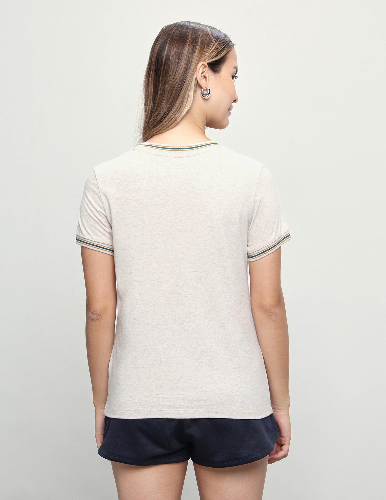 Solid Regular Fit T-Shirt Beige - U.S. Polo Assn. India | Large