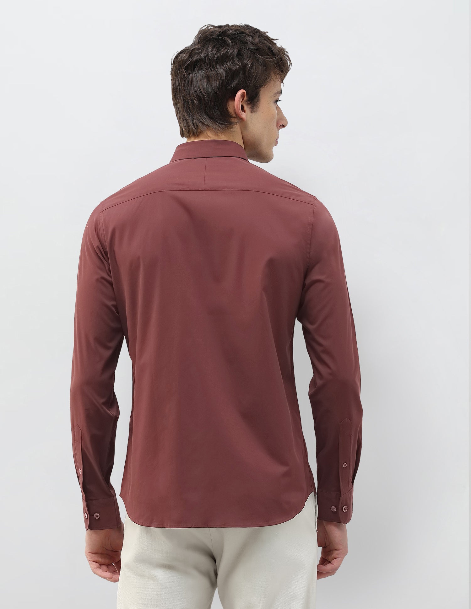 Solid Regular Fit Shirt Maroon - U.S. Polo Assn. India | Large