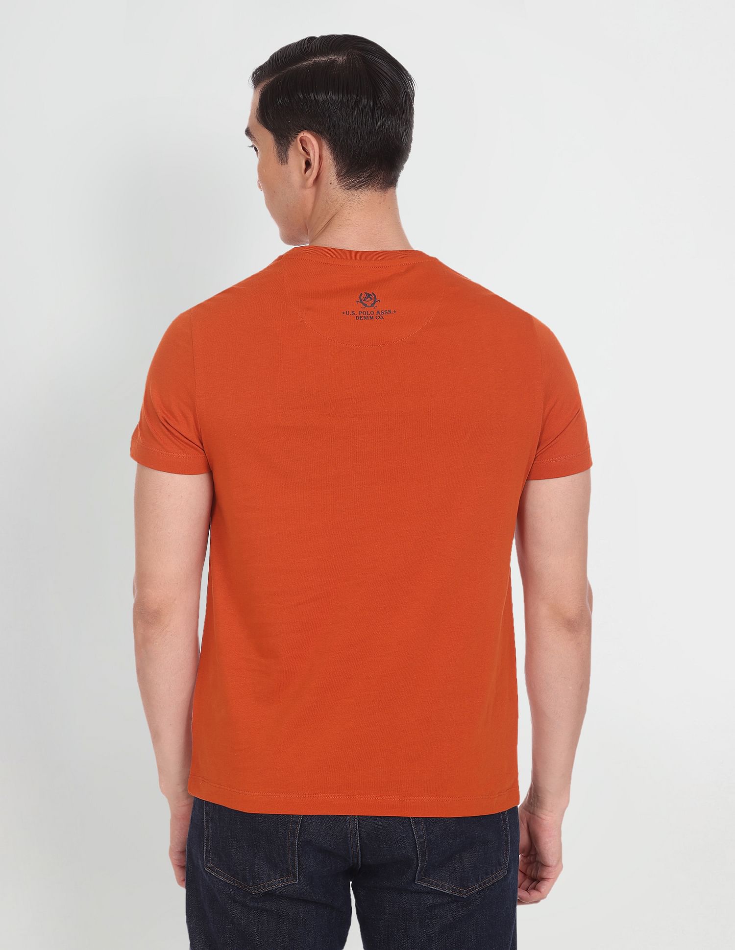 Crew Neck Solid Cotton T-Shirt Rust - U.S. POLO ASSN. | Large