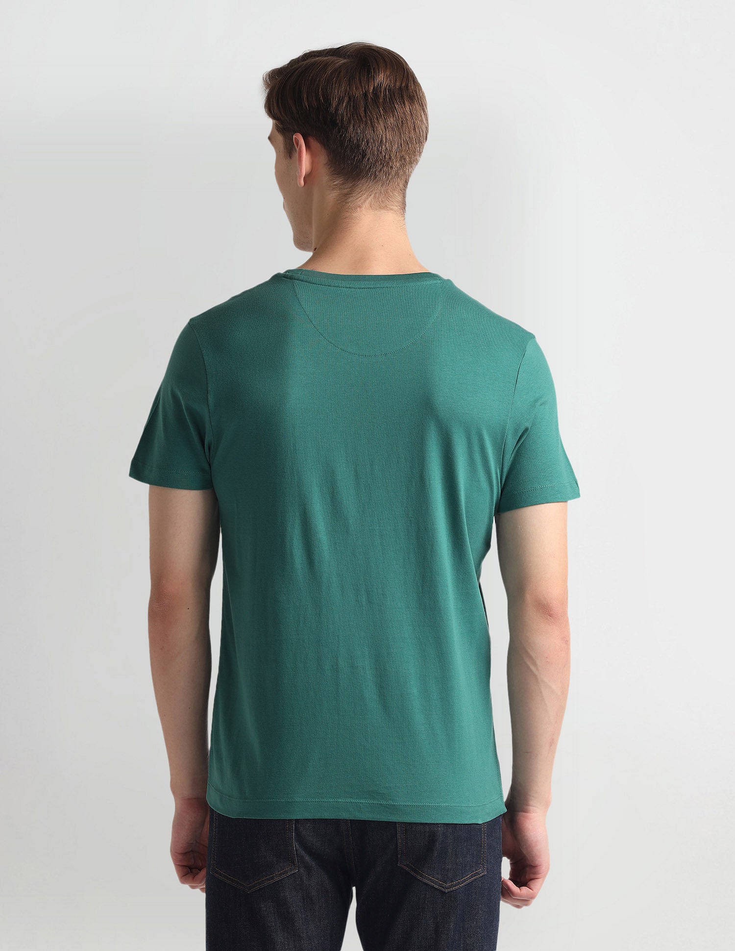 Crew Neck Brand Print T-Shirt Dark Green - U.S. Polo Assn. India | Large