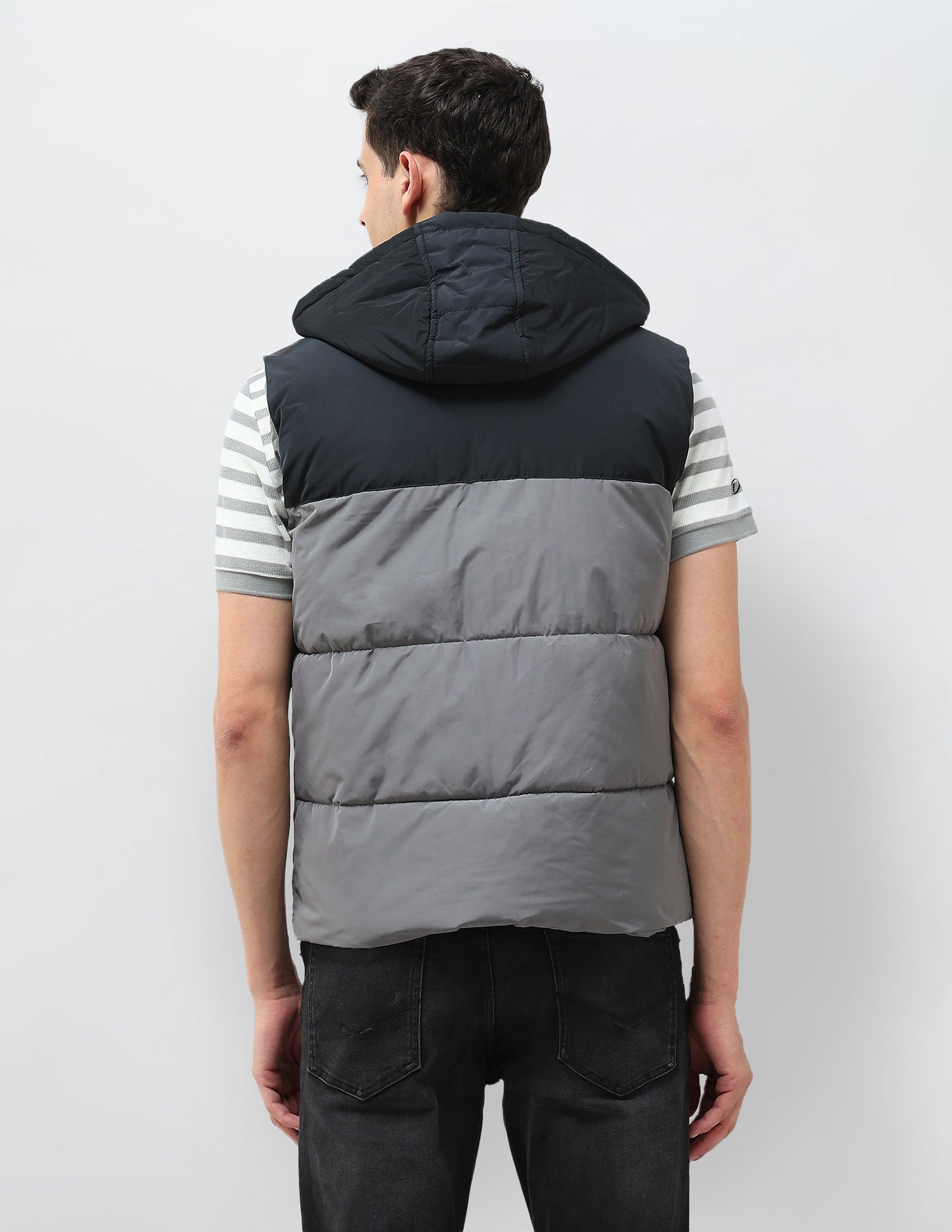 Detachable Hood Colour Blocked Jacket Black - U.S. POLO ASSN. | Large