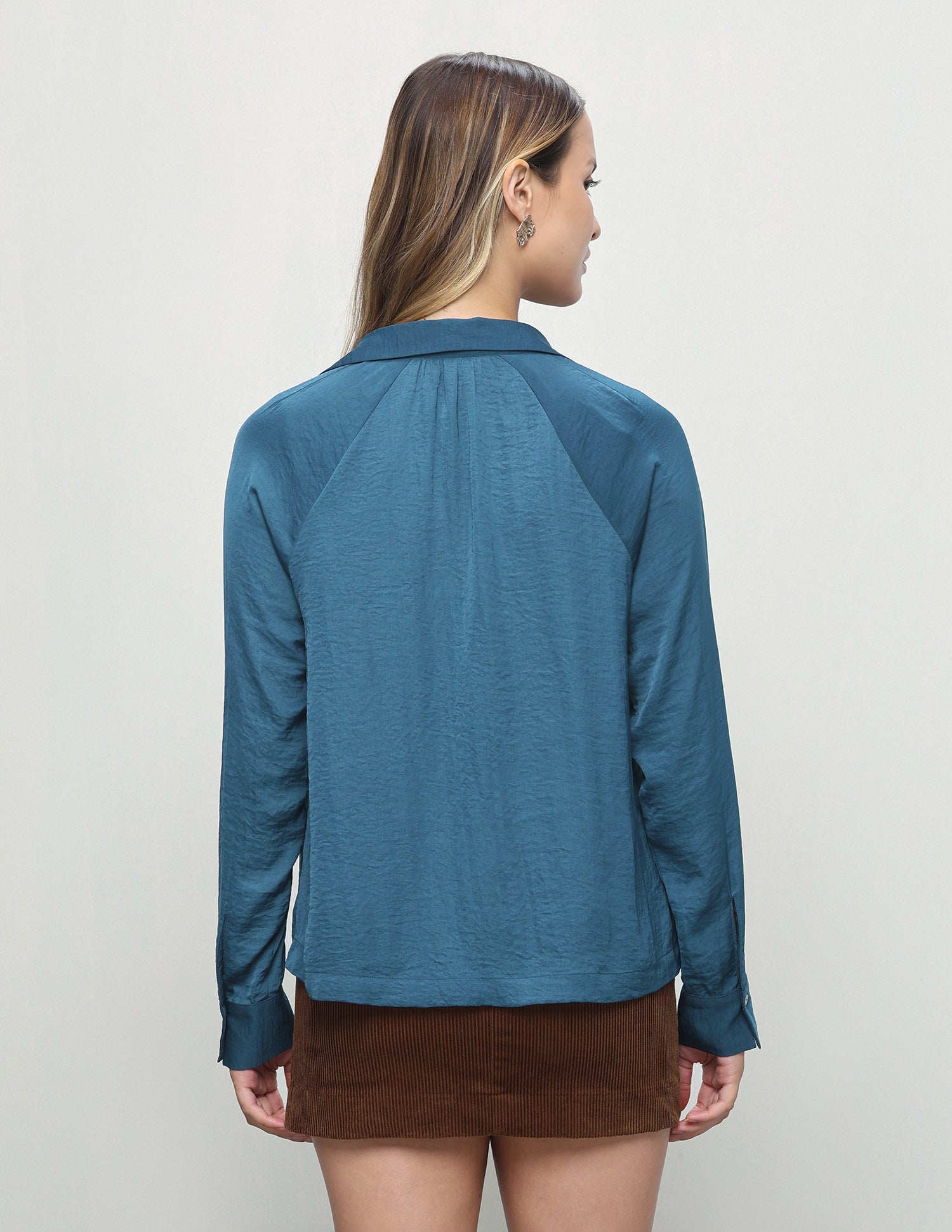 Solid Relaxed Fit Shirt Teal - U.S. Polo Assn. India | Large