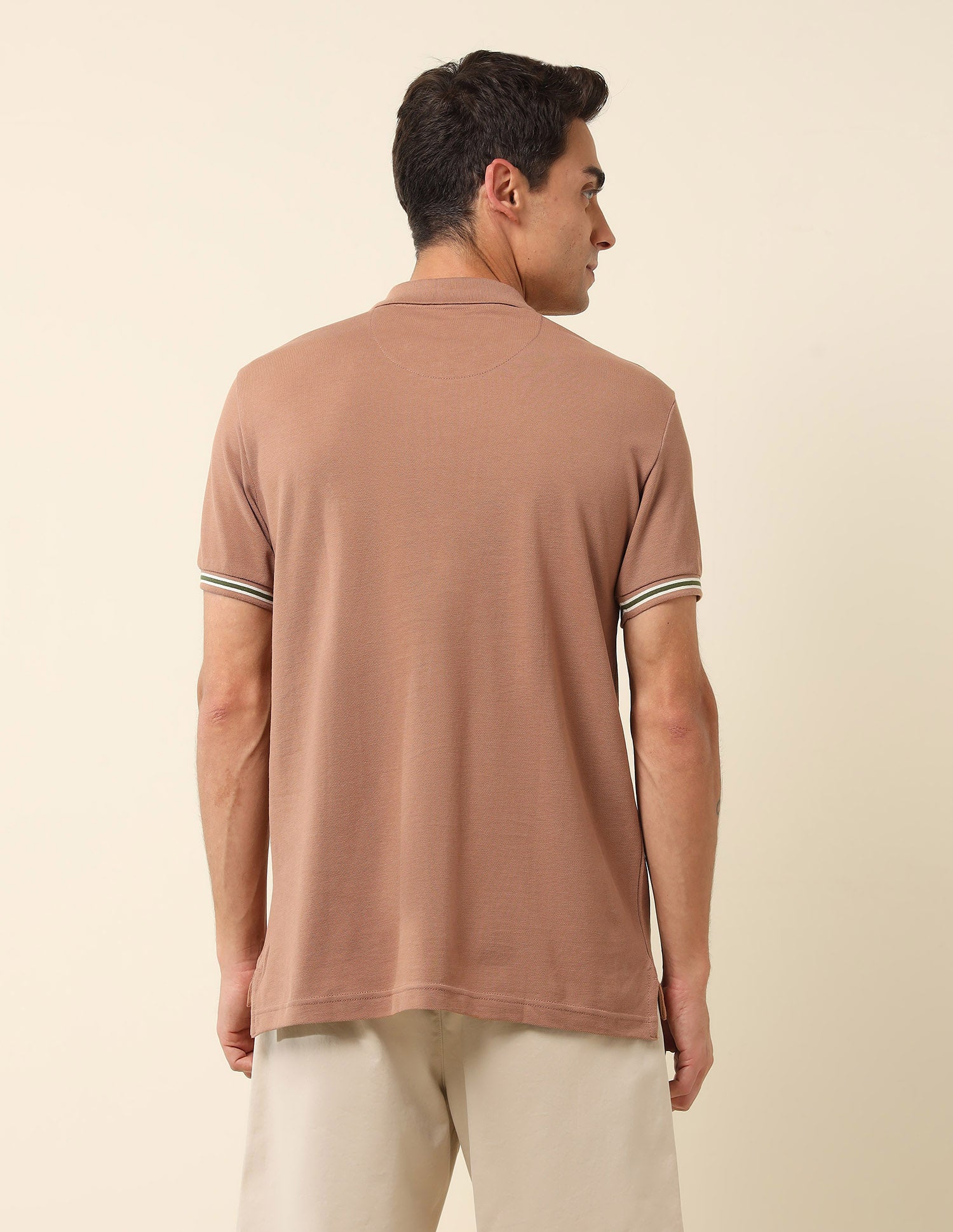 Pure Cotton Slim Fit Polo Shirt Light Brown - U.S. Polo Assn. India | Large