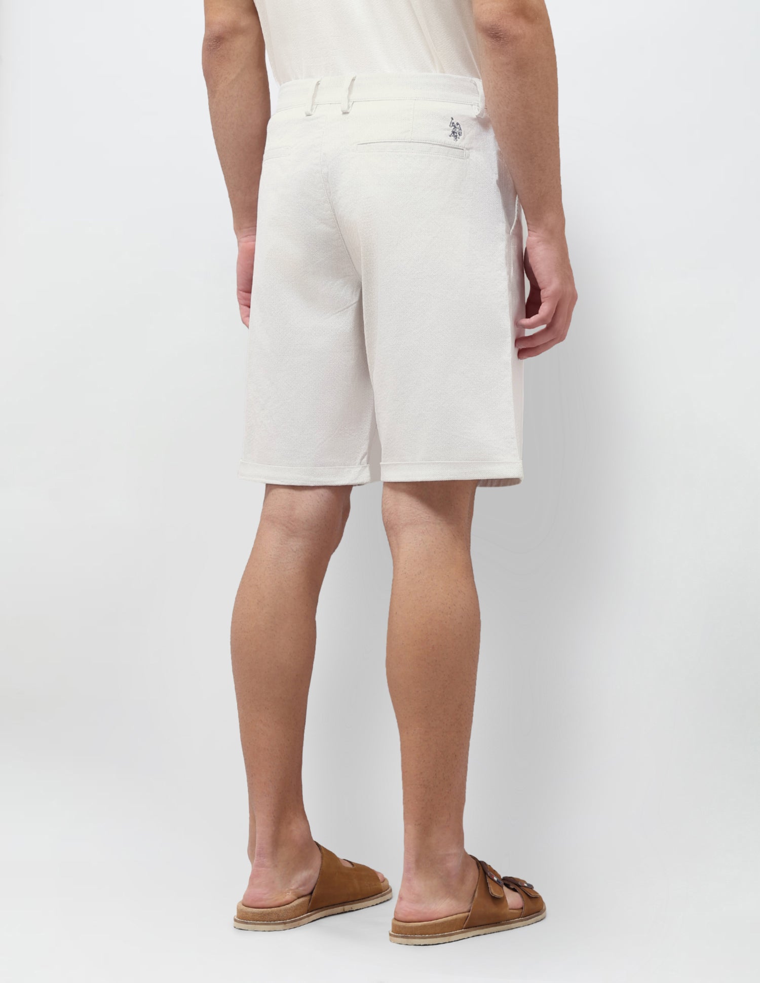 All Over Printed Slim Fit Shorts Ecru - U.S. Polo Assn. India | Large