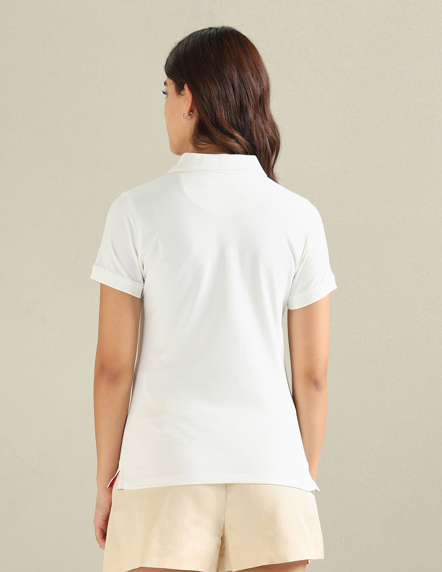 Striped Placket Pique Polo Shirt Off-White - U.S. POLO ASSN. | Large