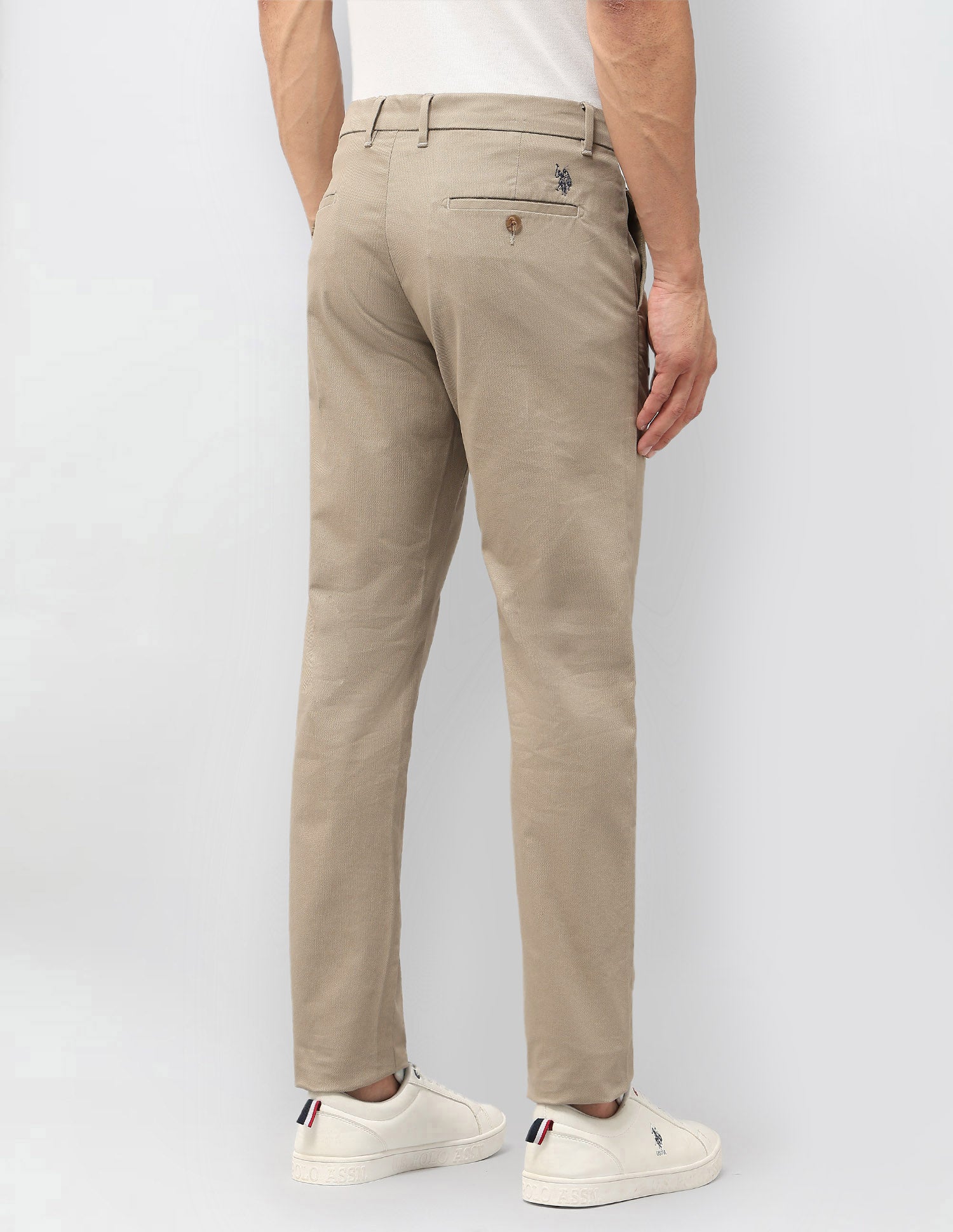 Denver Slim Fit Satin Trousers Khaki - U.S. POLO ASSN. | Large