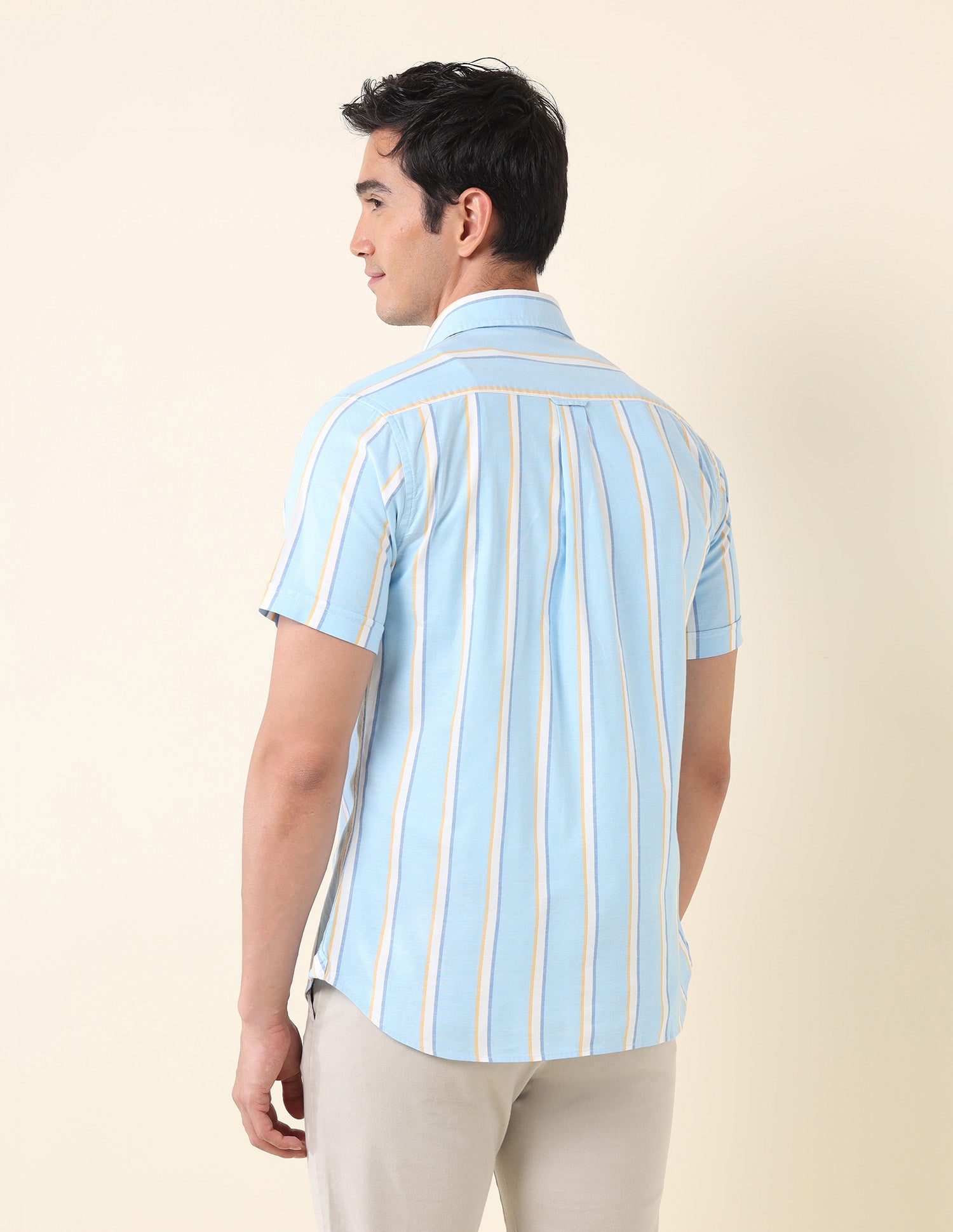 Tailored Fit Vertical Striped Shirt Blue - U.S. Polo Assn. India | Large