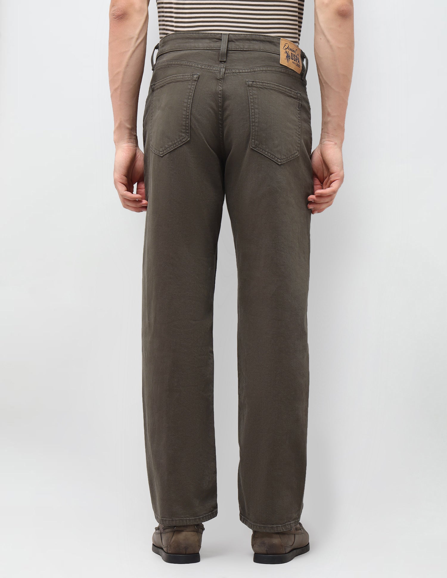 Shawn Relaxed Fit Green Jeans Olive - U.S. Polo Assn. India | Large
