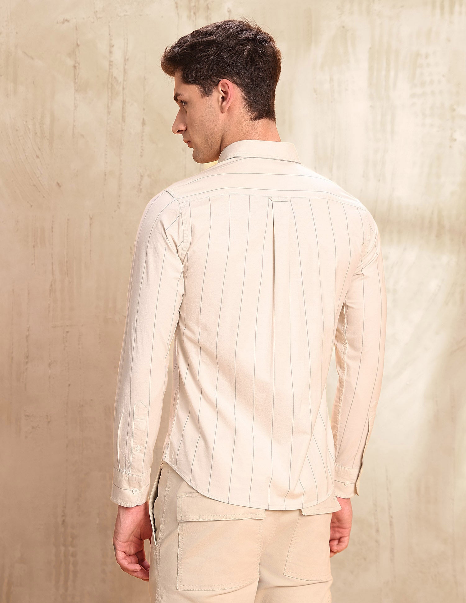 Oxford Tailored Fit Shirt Beige - U.S. POLO ASSN. | Large