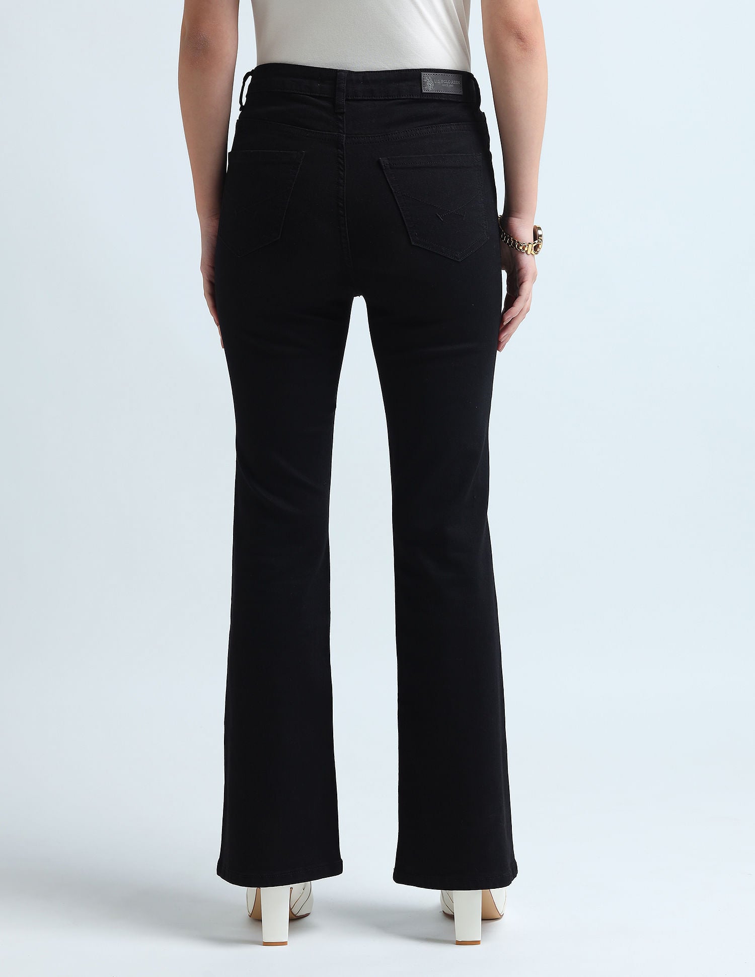 Flared Fit Black Jeans Black - U.S. Polo Assn. India | Large