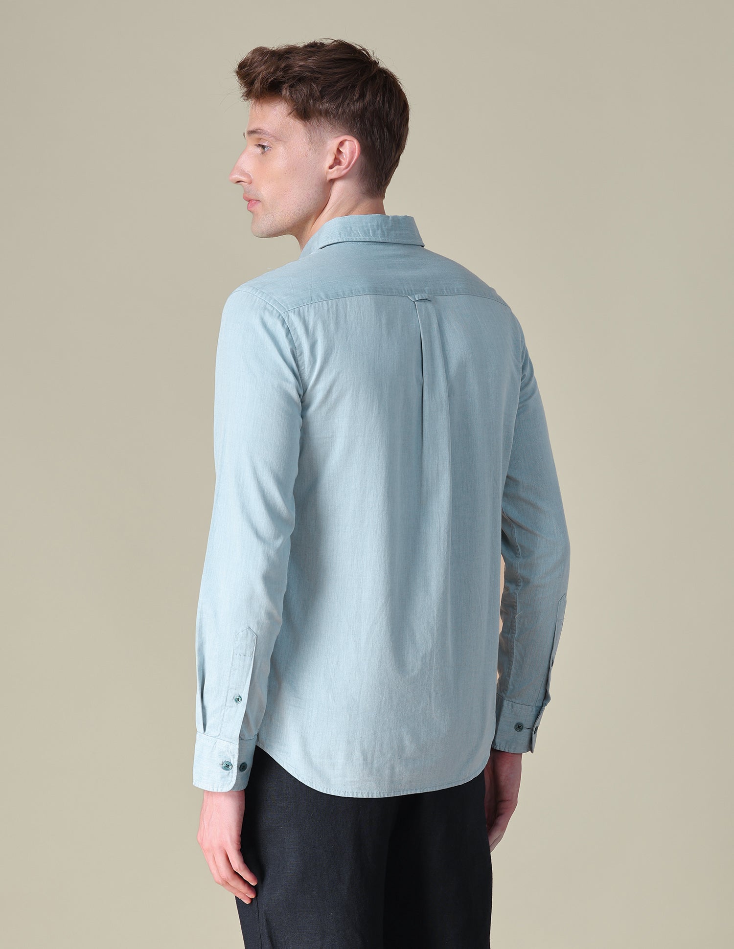 Twill Tailored Fit Shirt Light Green - U.S. POLO ASSN. | Large