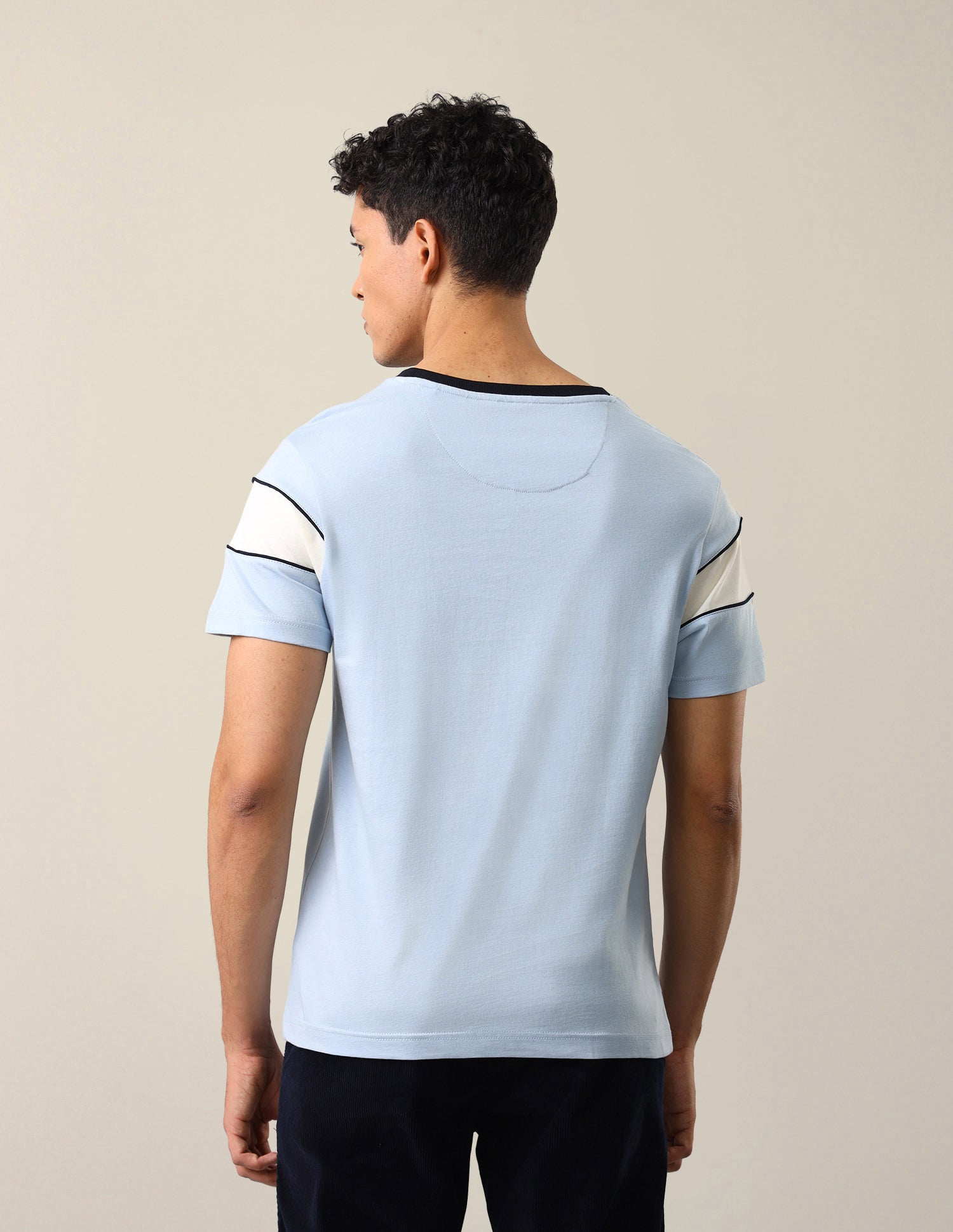 Solid Regular Fit T-Shirt Light Blue - U.S. Polo Assn. India | Large