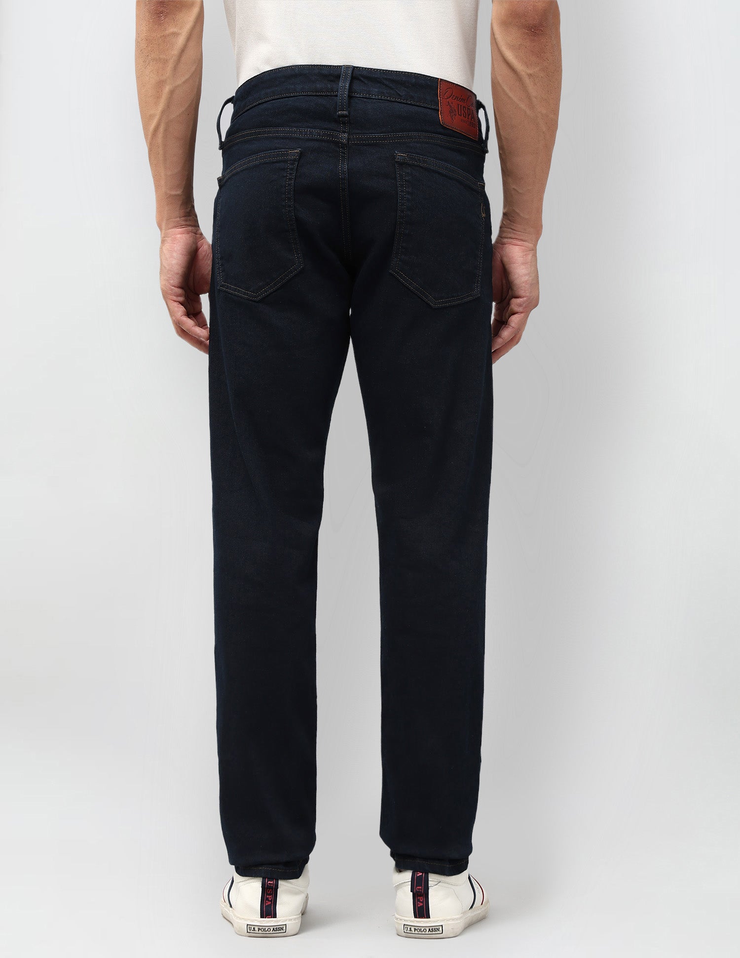 Brandon Slim Tapered Fit Blue Jeans Dark Wash - U.S. POLO ASSN. | Large