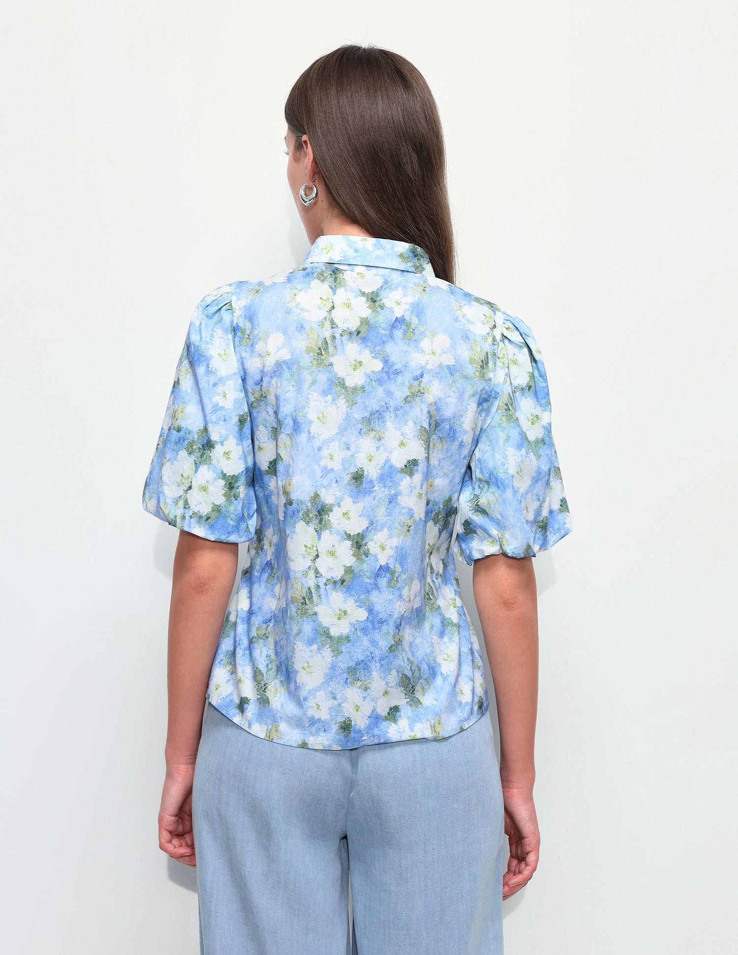Floral Printed Fitted Puff Sleeve Shirt Multicolour - U.S. Polo Assn. India | Large
