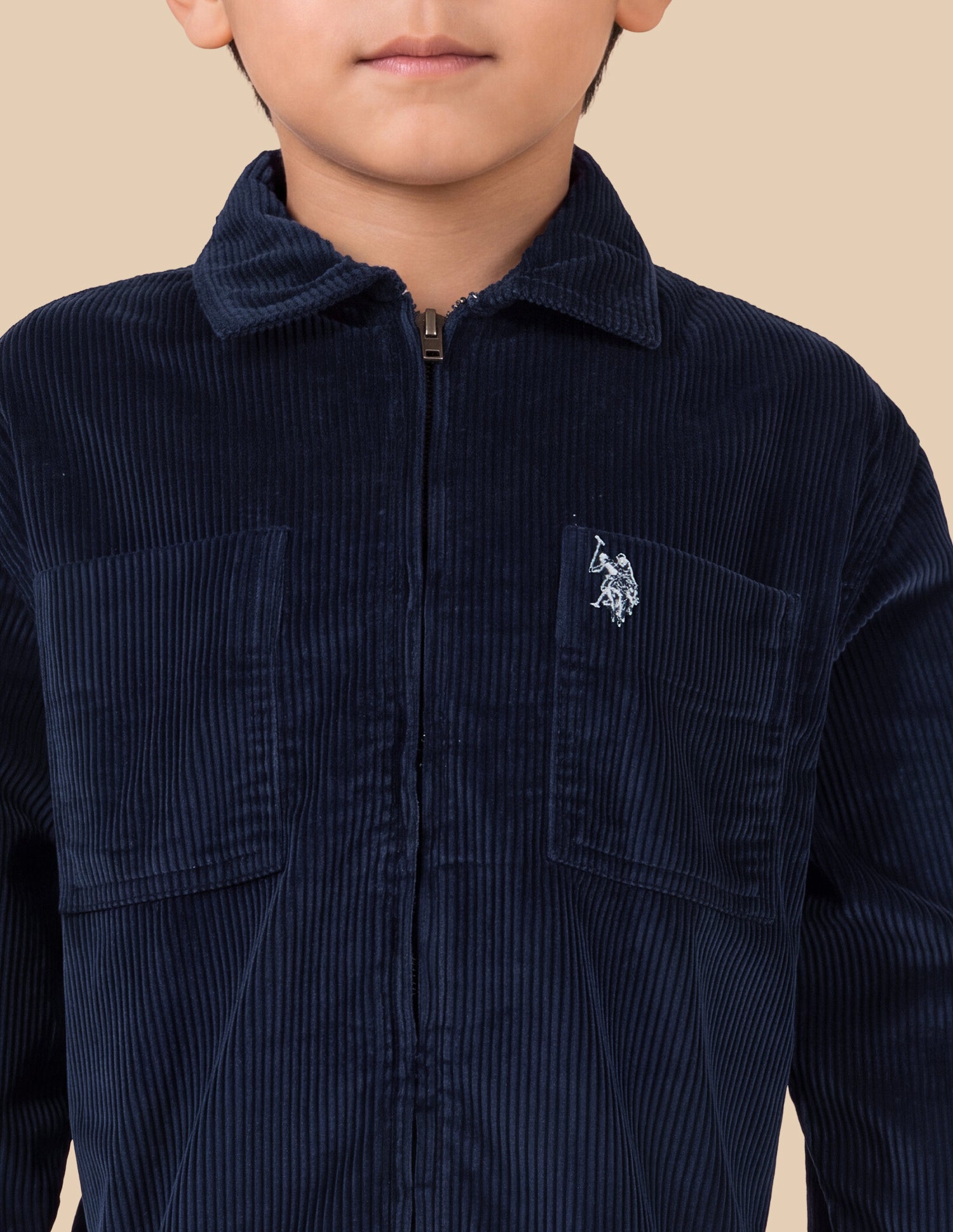 Corduroy Boxy Fit Shacket Navy - U.S. Polo Assn. India | Large