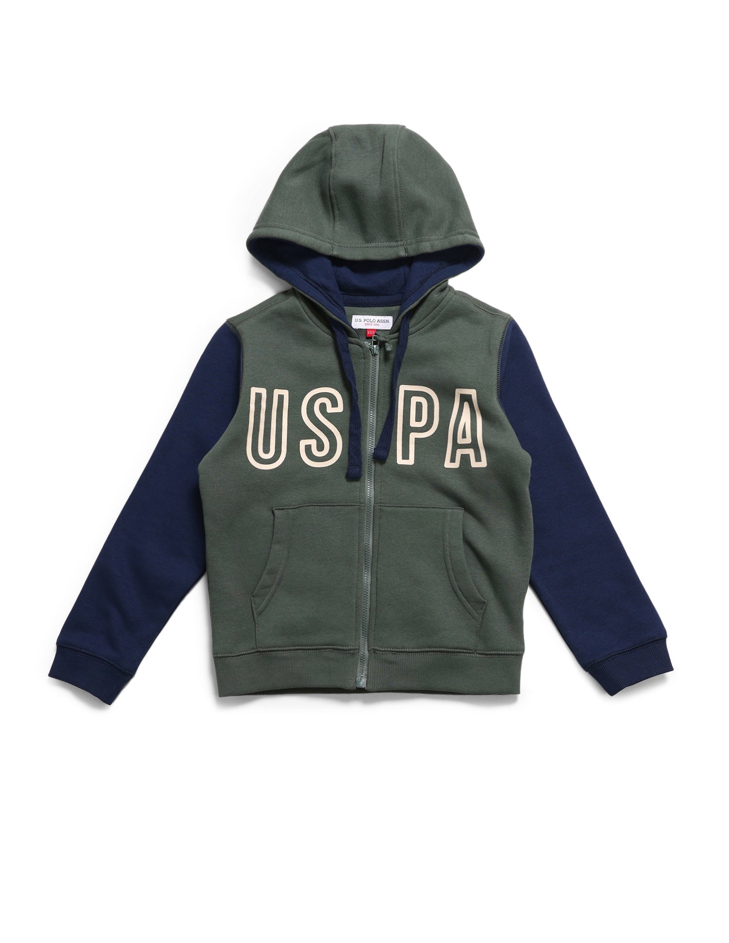 Boys Brand Printed Regular Fit Sweatshirt Light Olive - U.S. POLO ASSN. | Large