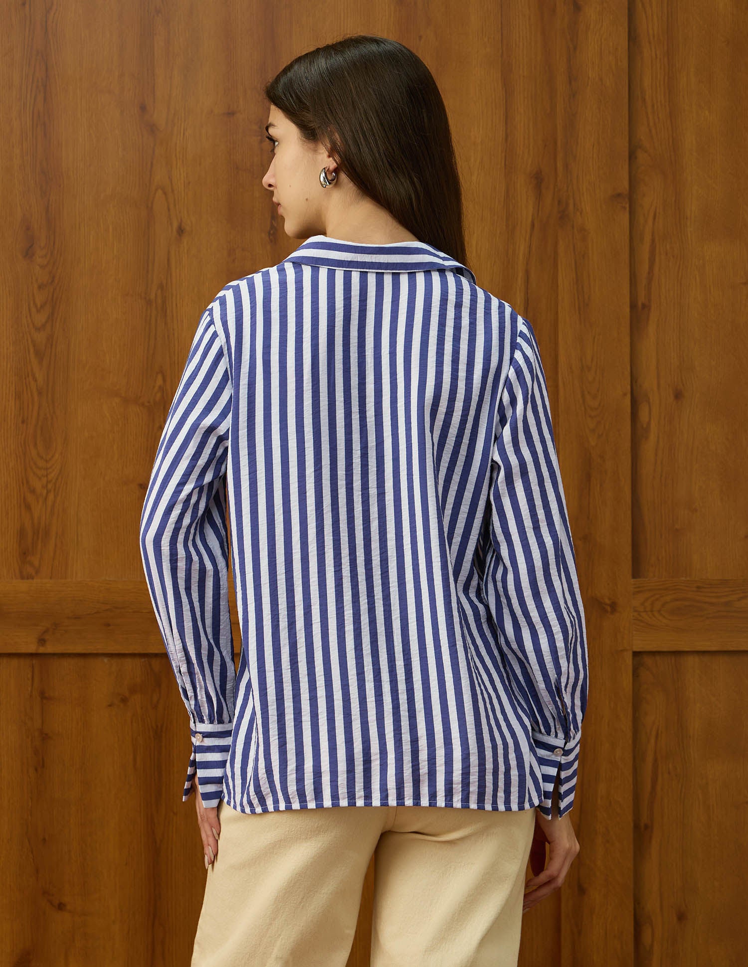 Vertical Striped Regular Fit Shirt Blue - U.S. Polo Assn. India | Large