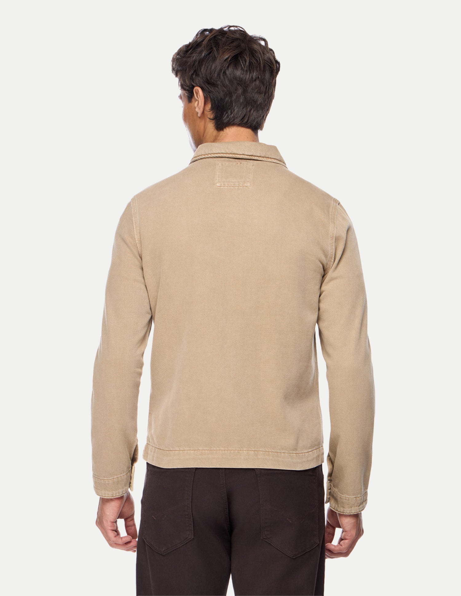 Solid Regular Fit Trucker Jacket Khaki - U.S. Polo Assn. India | Large