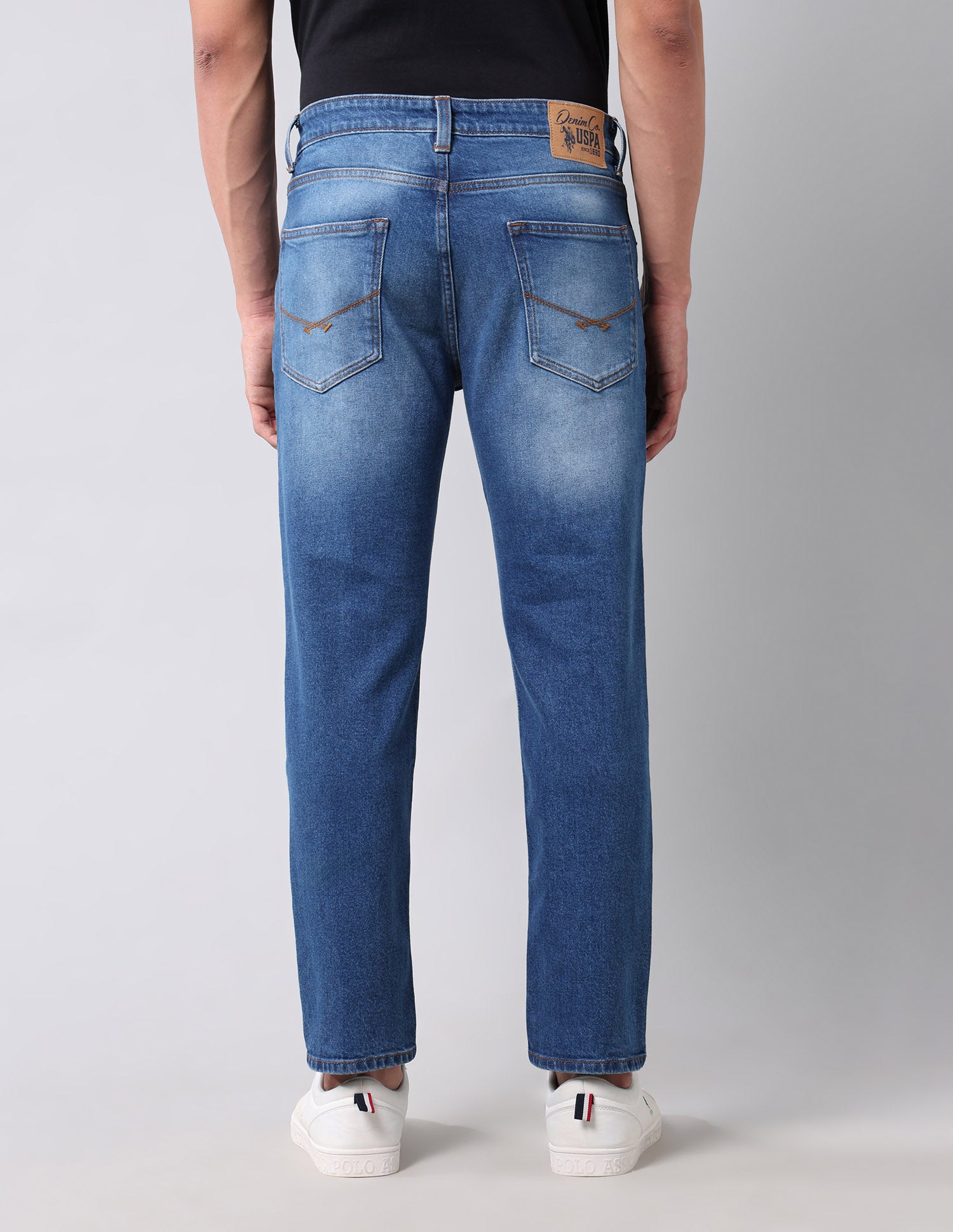 Cole Comfort Cropped Fit Blue Jeans Blue - U.S. Polo Assn. India | Large