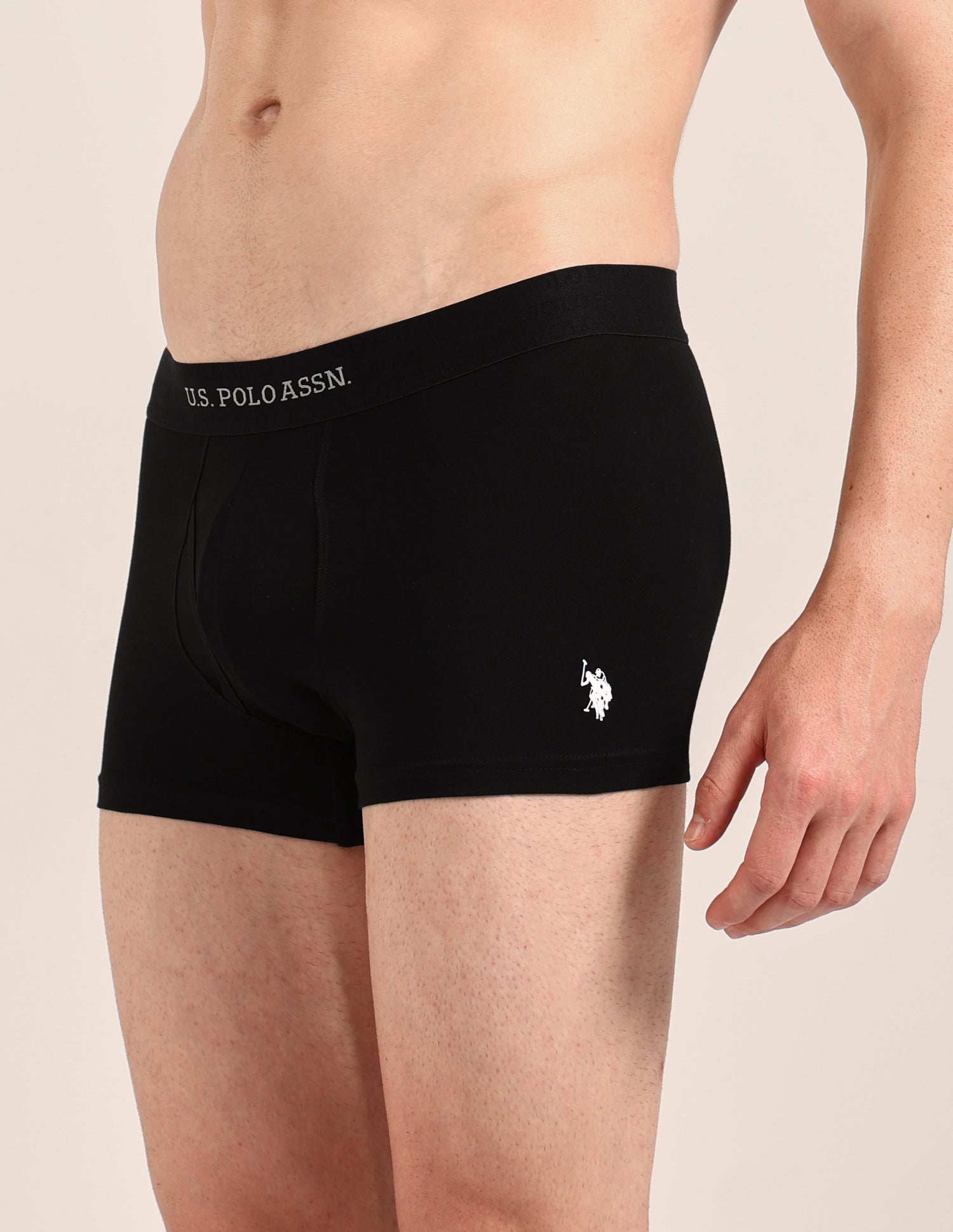 Cotton Stretch Antimicrobial OET21 Trunk - Pack Of 2 Black/Stromy Weather - U.S. Polo Assn. India | Large
