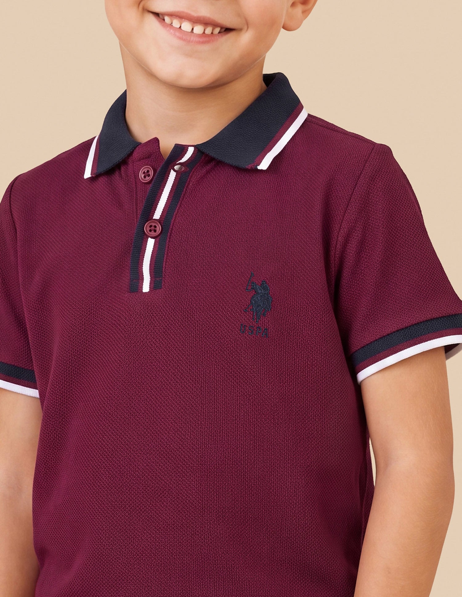 Solid Regular Fit Polo Shirt Maroon - U.S. Polo Assn. India | Large