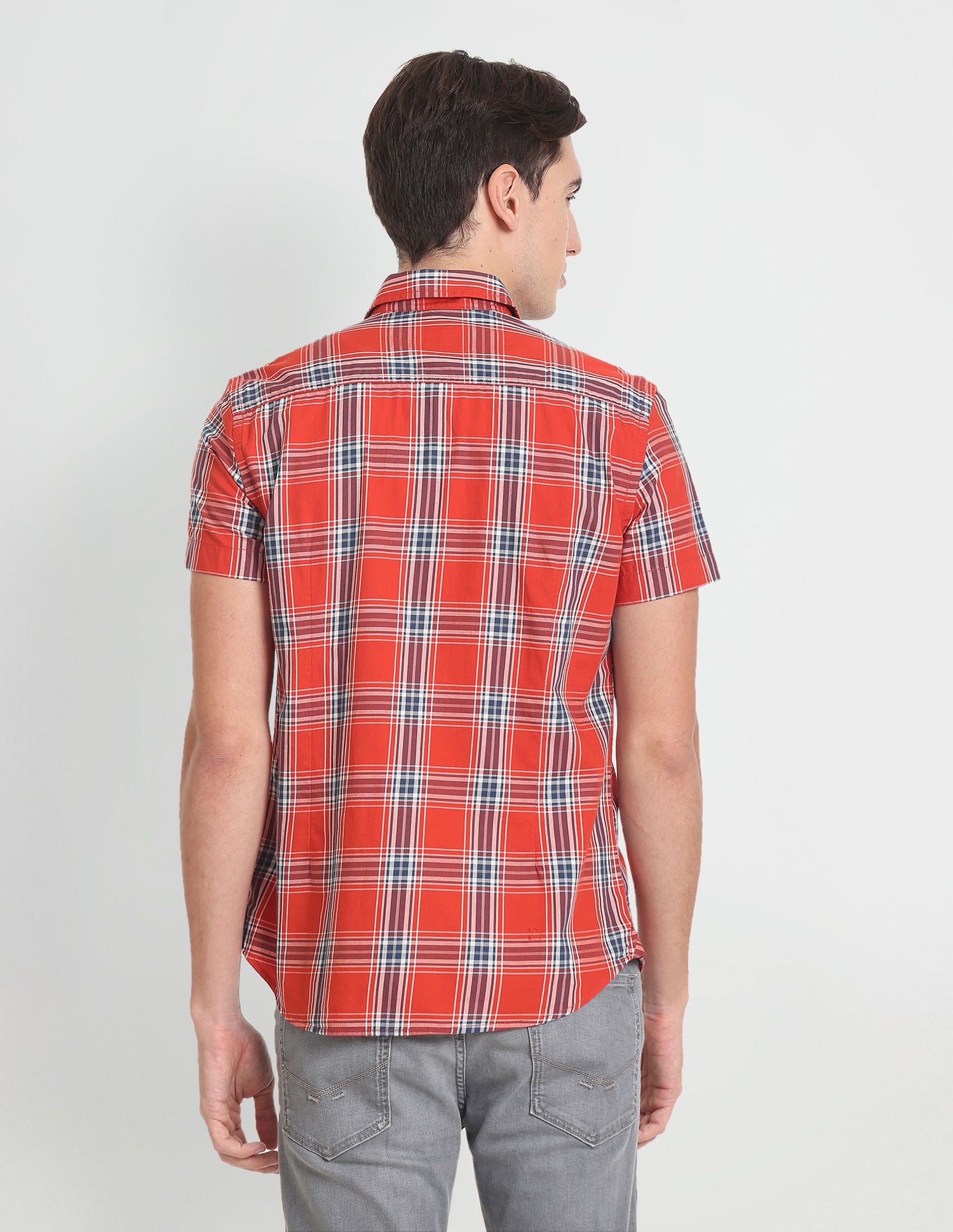 Plaid Check Short Sleeve Casual Shirt Red - U.S. Polo Assn. India | Large