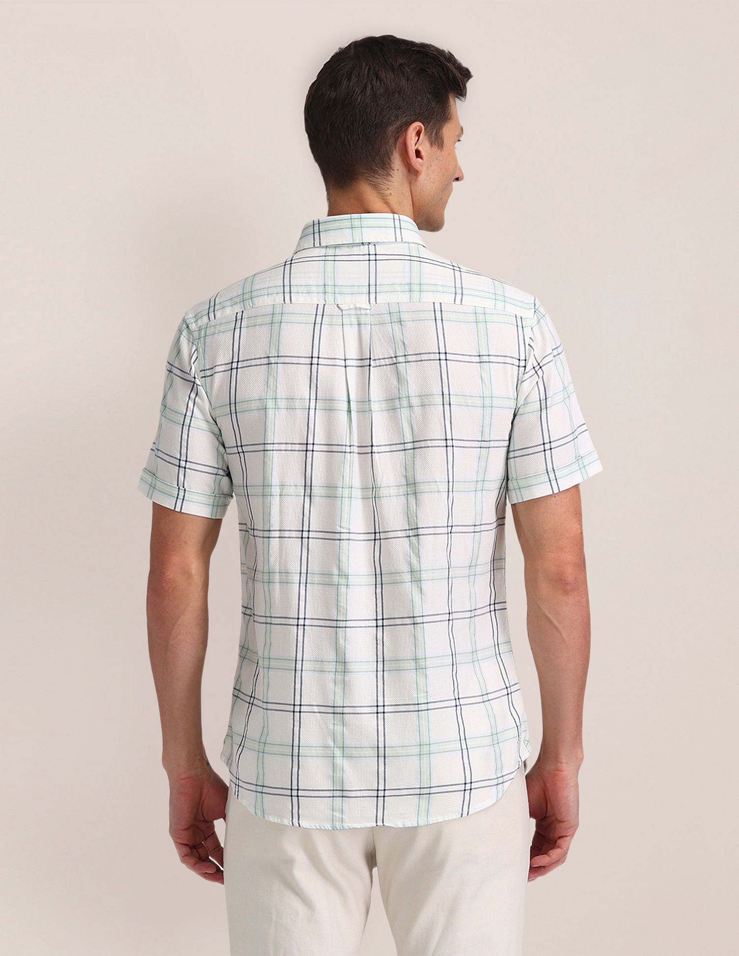 Plaid Check Dobby Shirt Ivory - U.S. Polo Assn. India | Large