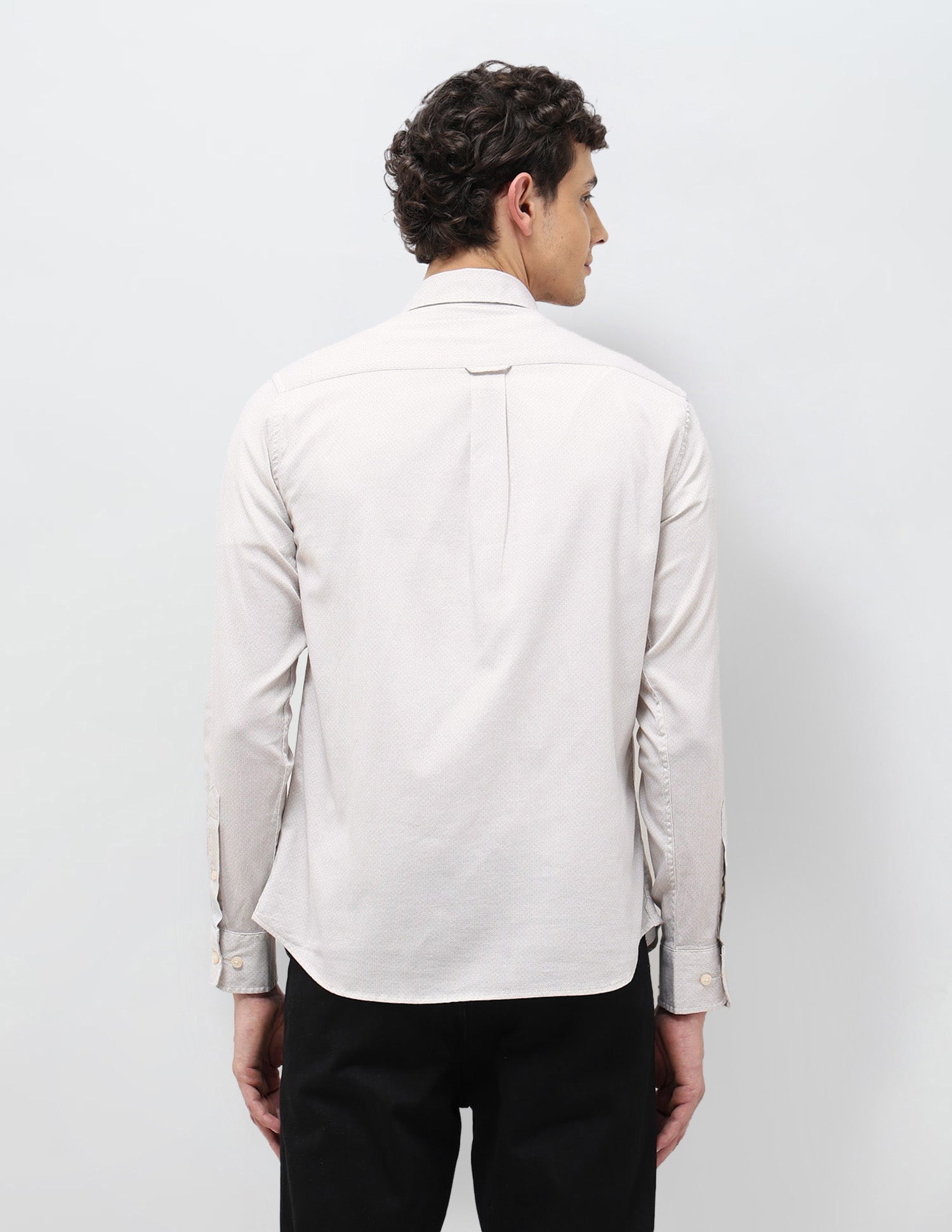Dobby Tailored Fit Shirt Beige - U.S. Polo Assn. India | Large