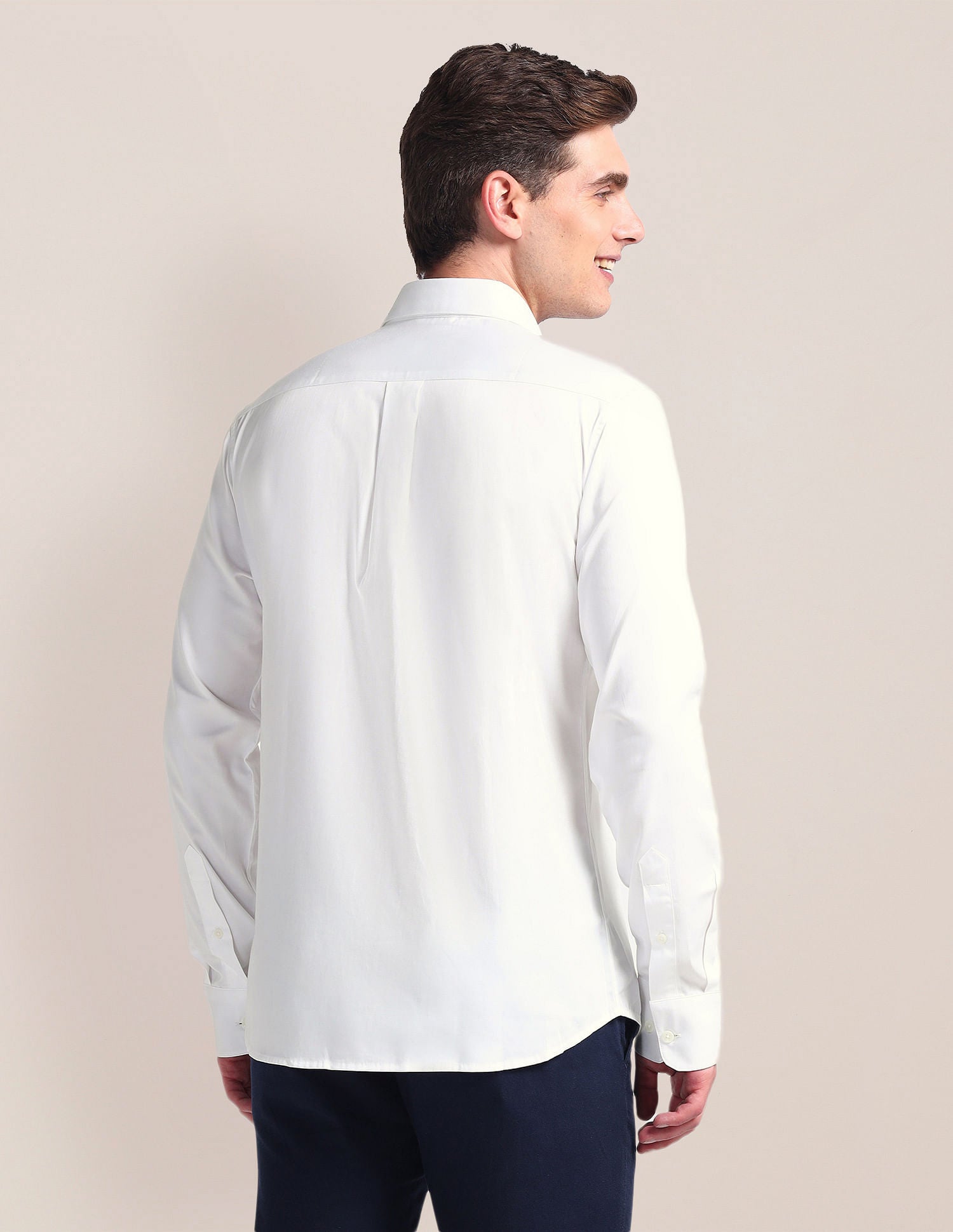 Semi-Cutaway Collar Solid Shirt White - U.S. POLO ASSN. | Large