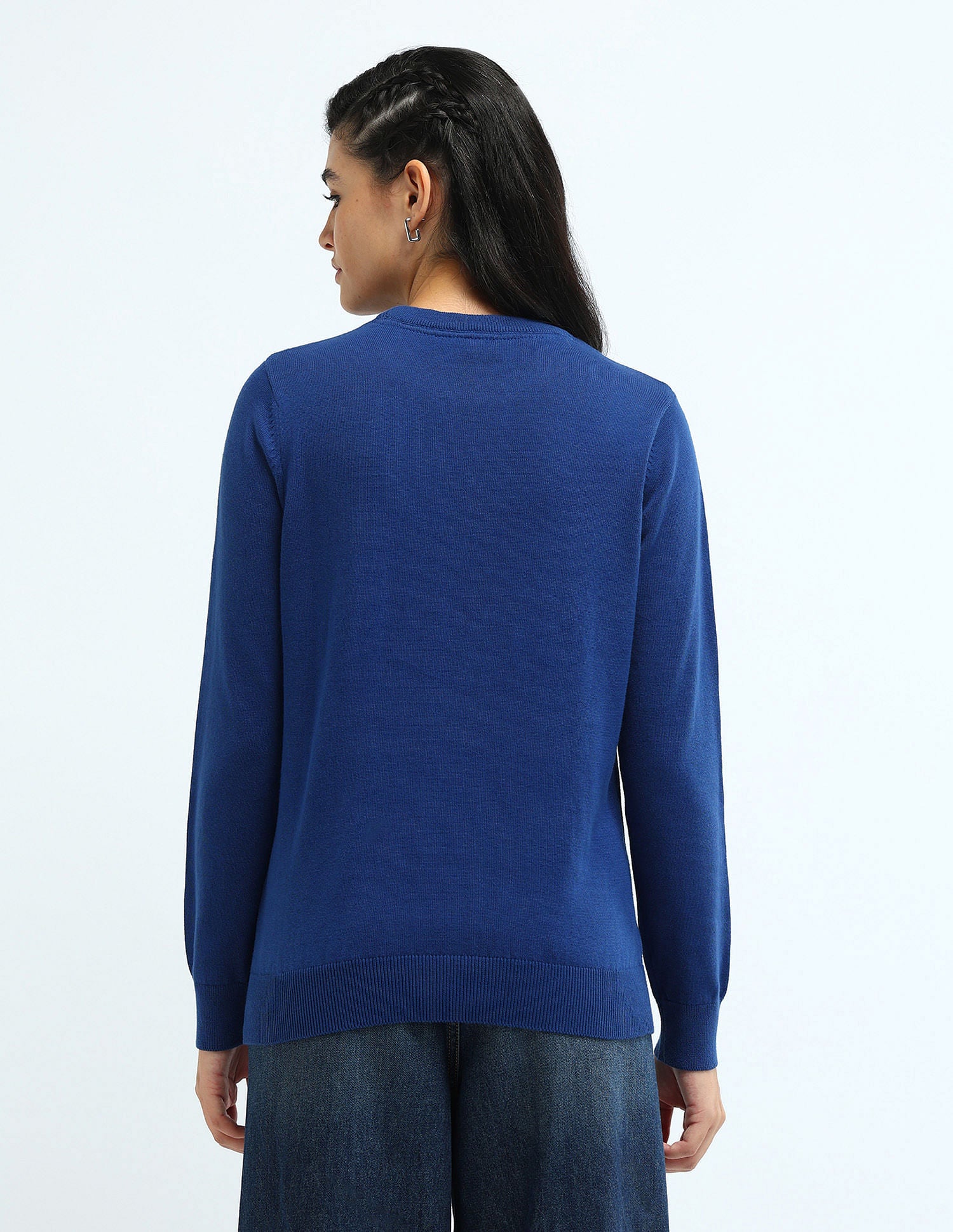 Regular Fit Flag Logo Sweater Blue - U.S. Polo Assn. India | Large