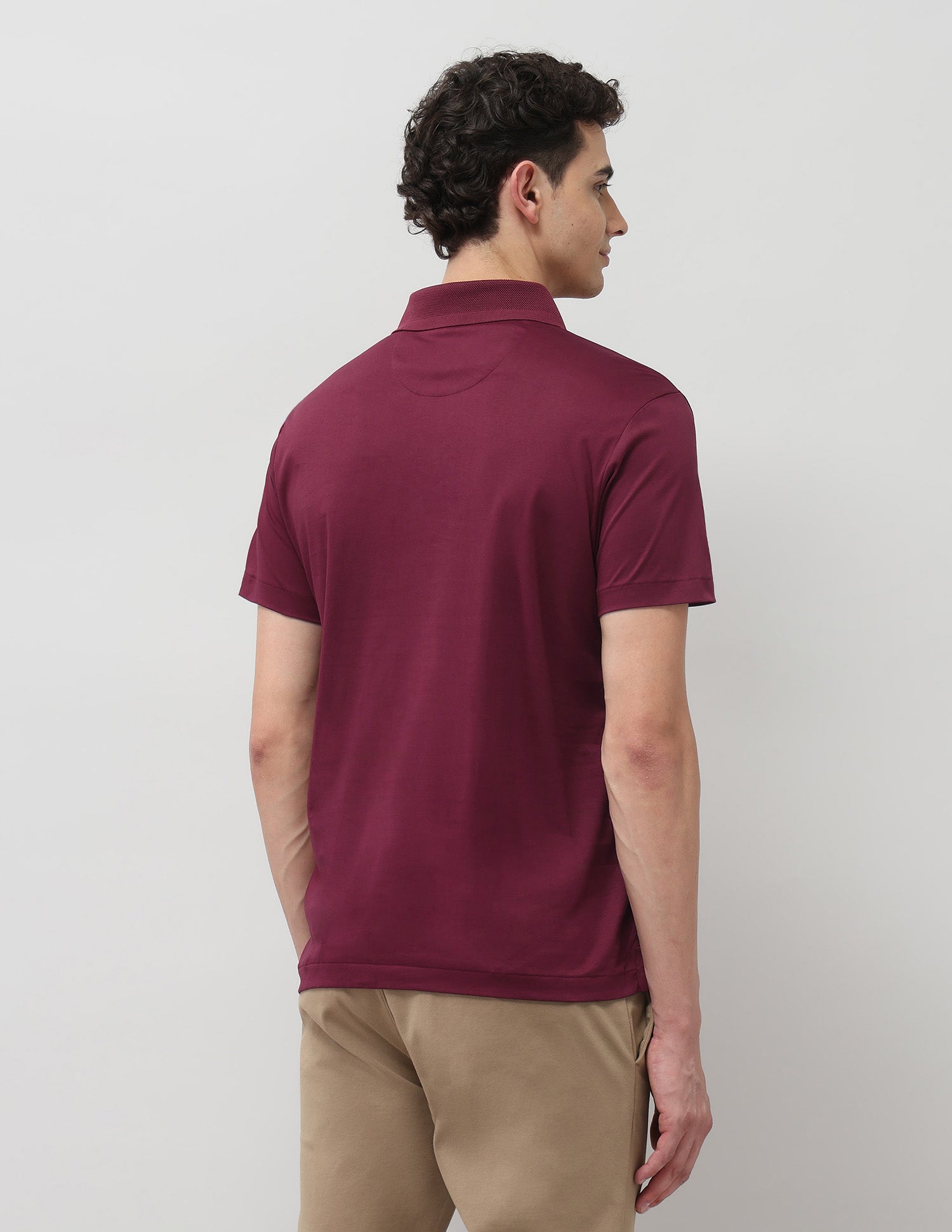 Pure Cotton Solid Polo Shirt Maroon - U.S. POLO ASSN. | Large