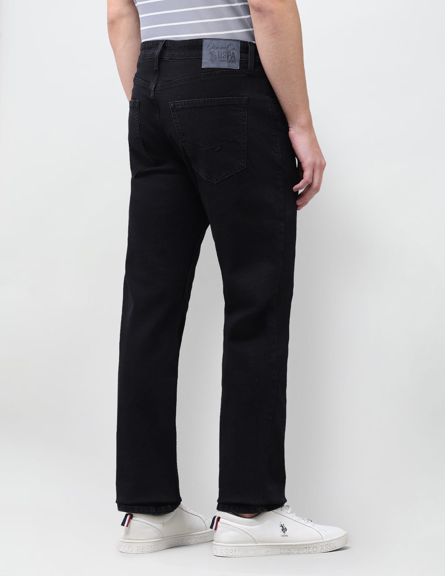 Solid Slim Straight Fit Jeans Black - U.S. Polo Assn. India | Large