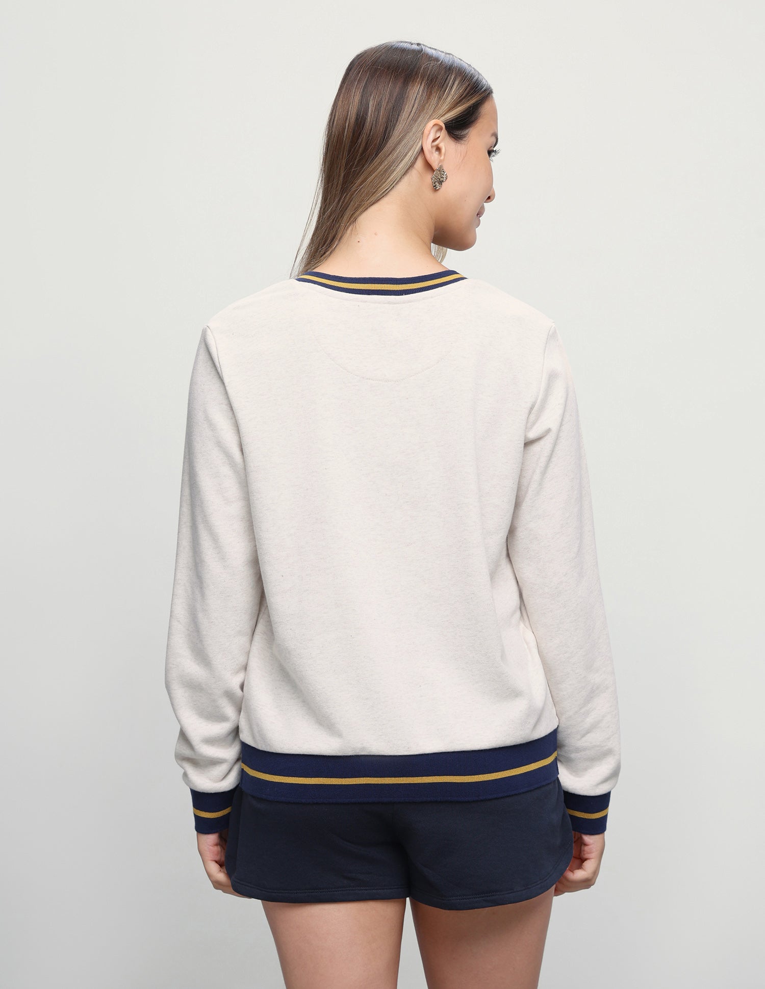 Solid Regular Fit Sweatshirt Beige - U.S. Polo Assn. India | Large