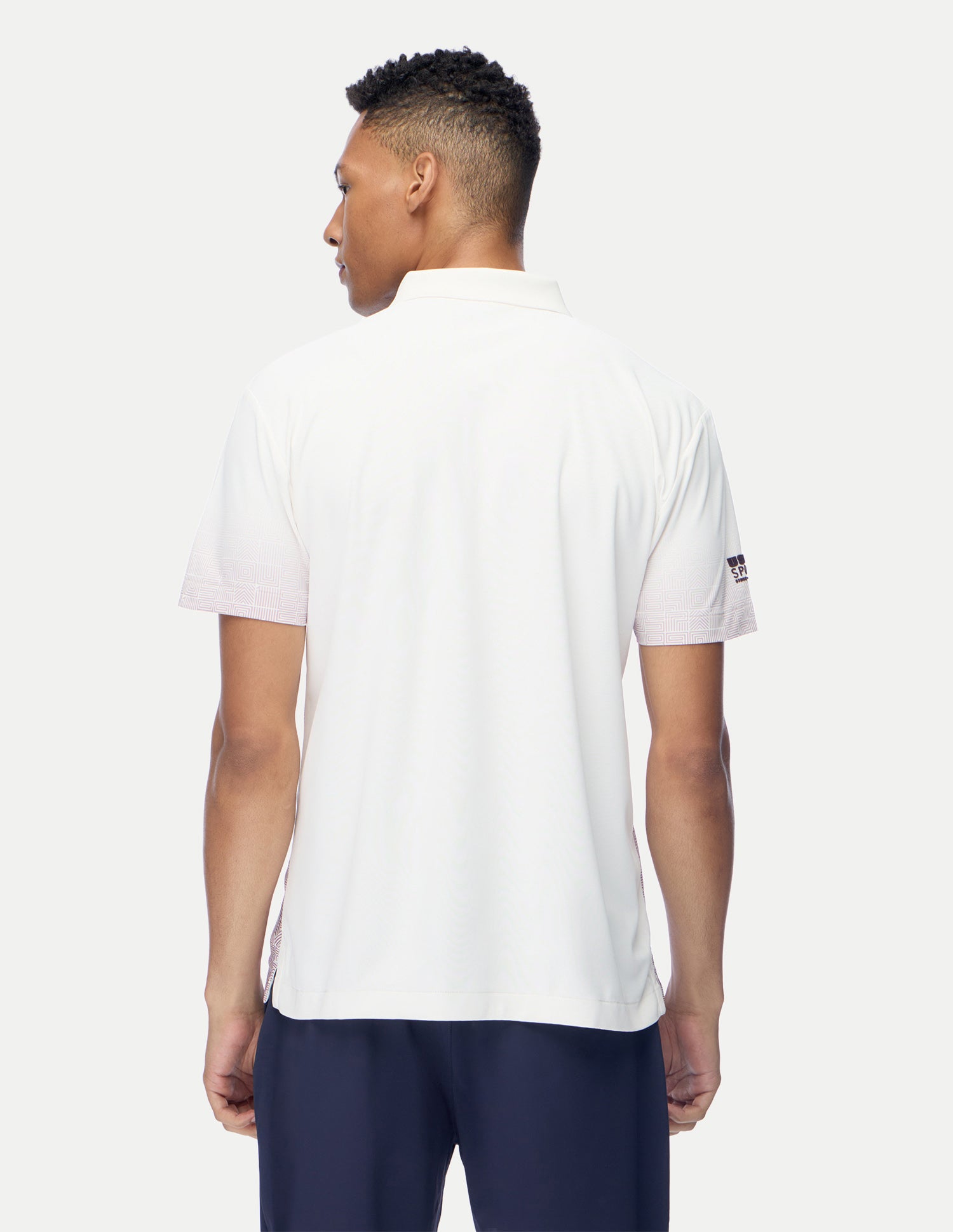 Geometric Printed Regular Fit Active Polo Shirt White - U.S. Polo Assn. India | Large