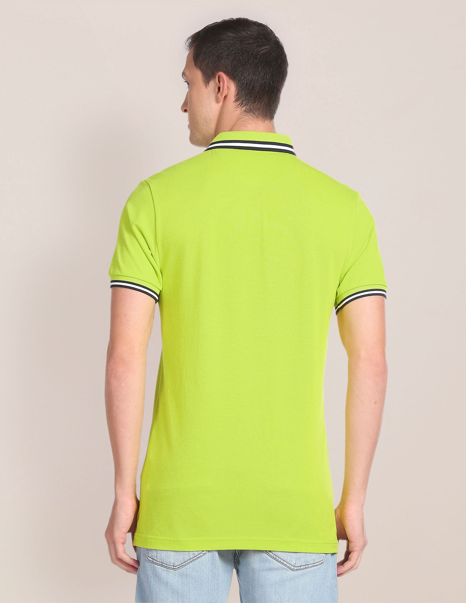 Cotton Solid Polo Shirt Lime Green - U.S. POLO ASSN. | Large