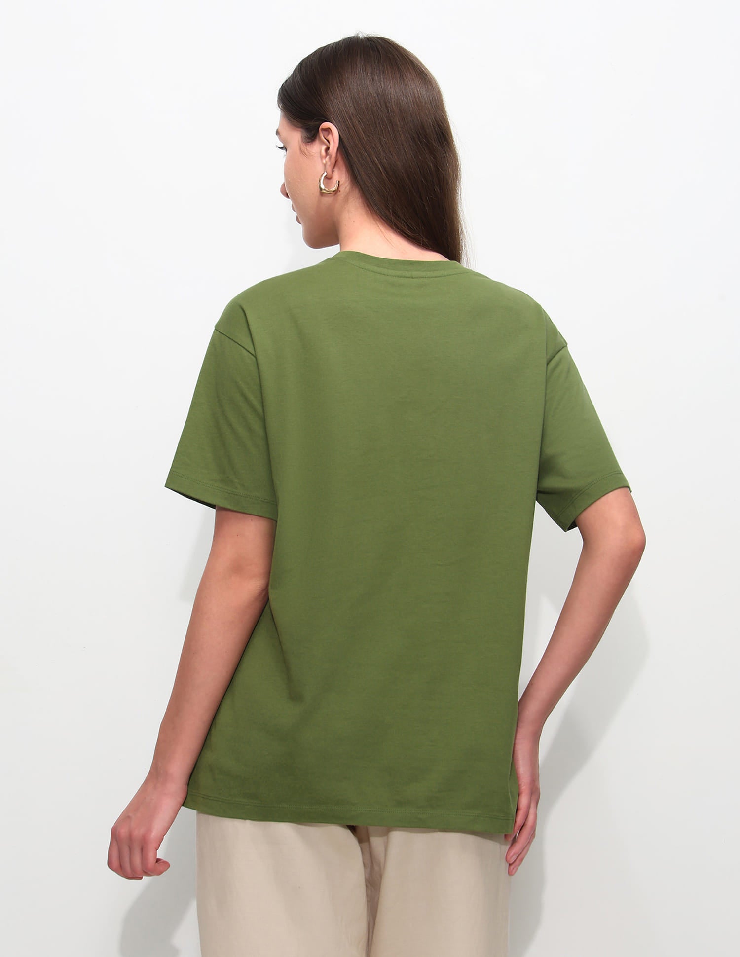 Oversized Fit Brand Printed T-Shirt Olive - U.S. Polo Assn. India | Large